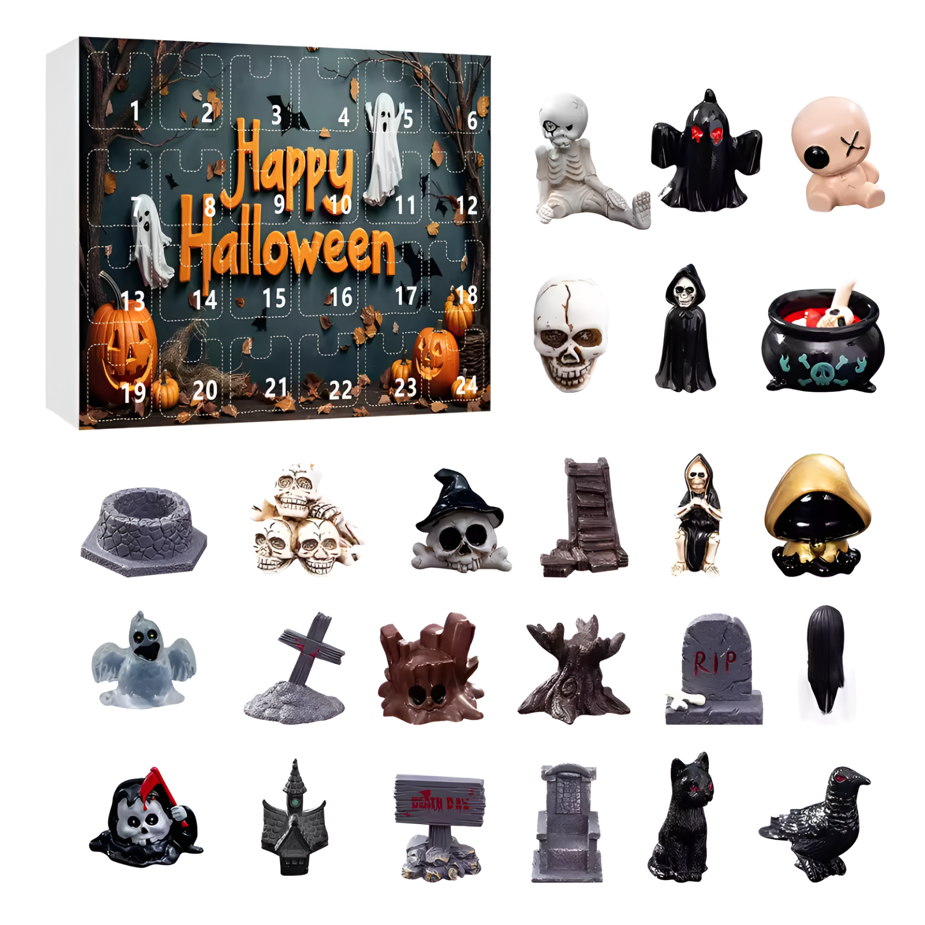 Halloween Advent Calendar With Daily Resin Display Figures