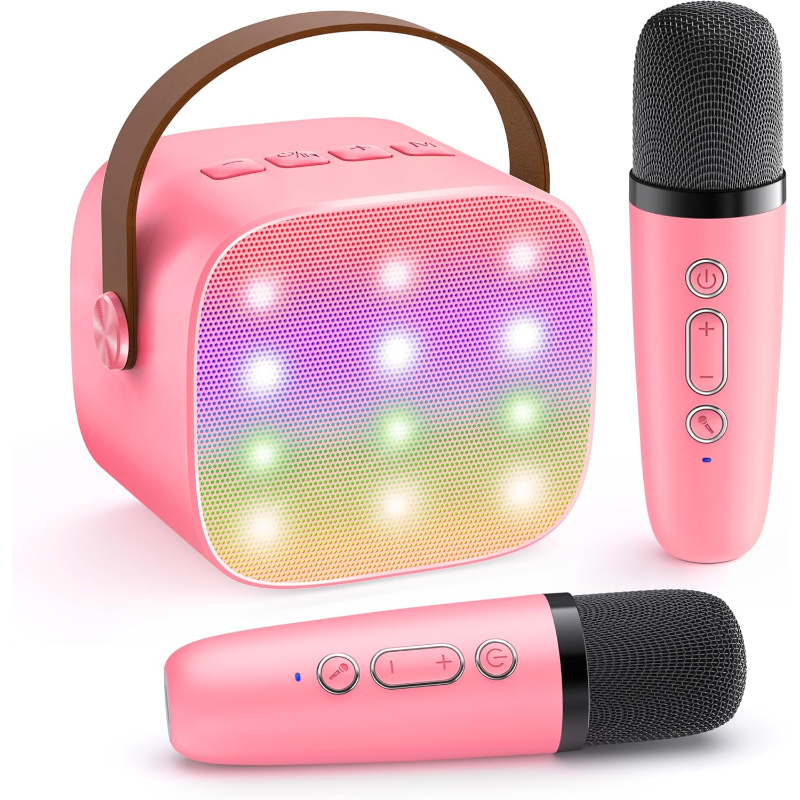 Portable Bluetooth Speaker With 2 Wireless Microphones