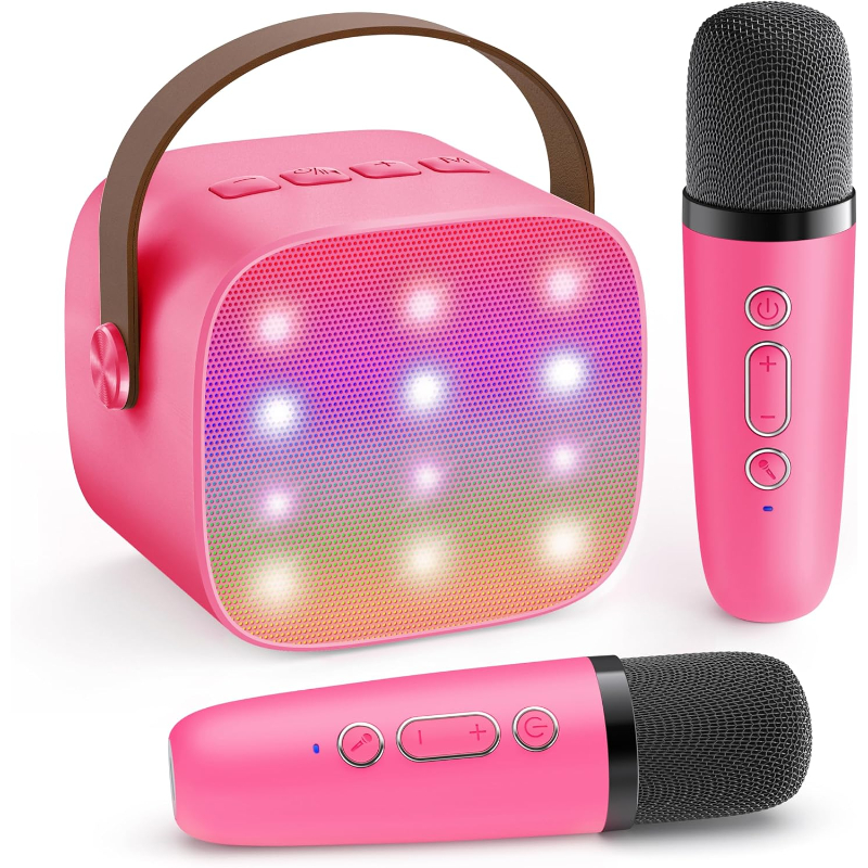 Portable Bluetooth Speaker With 2 Wireless Microphones