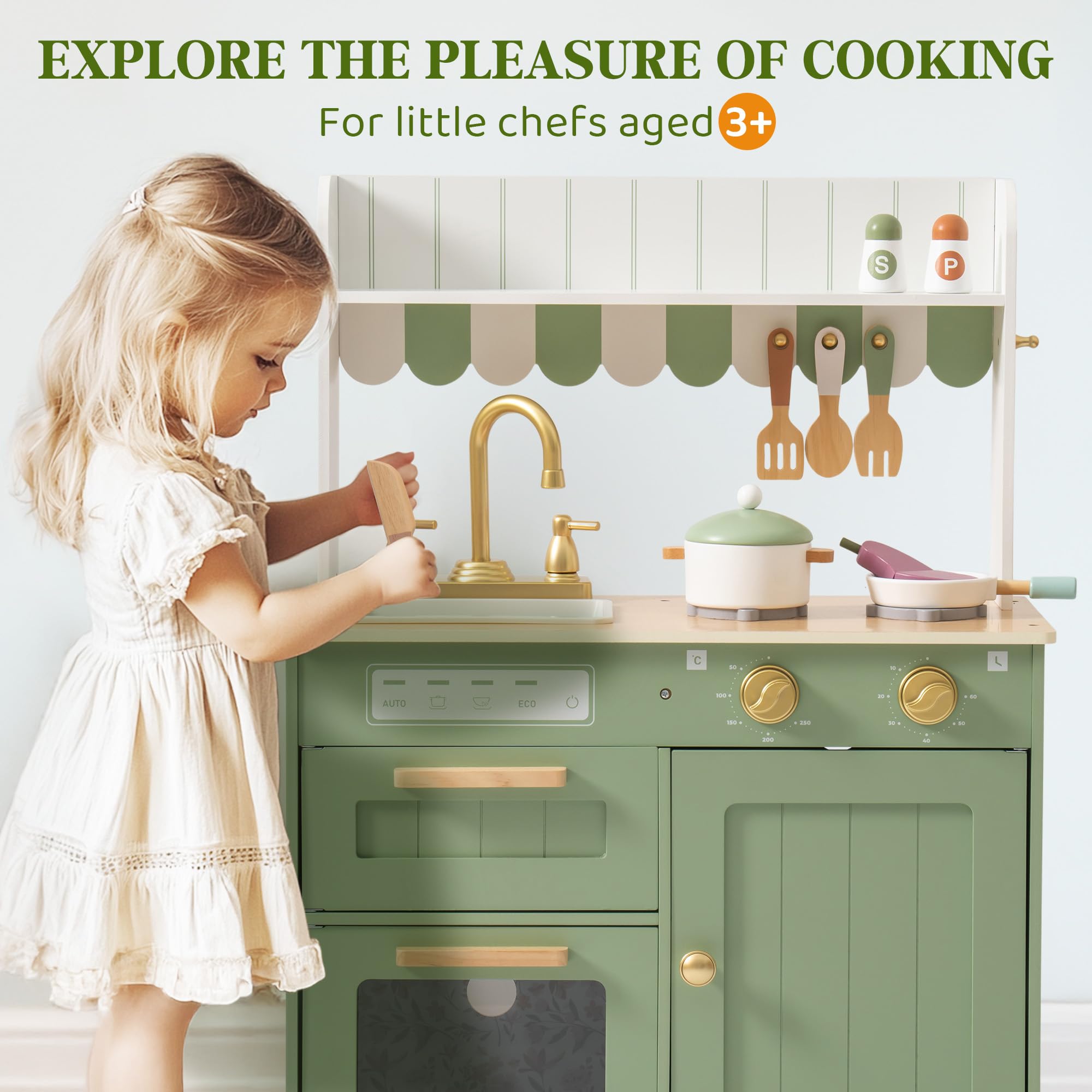 Kids Wooden Mini Kitchen Play Station