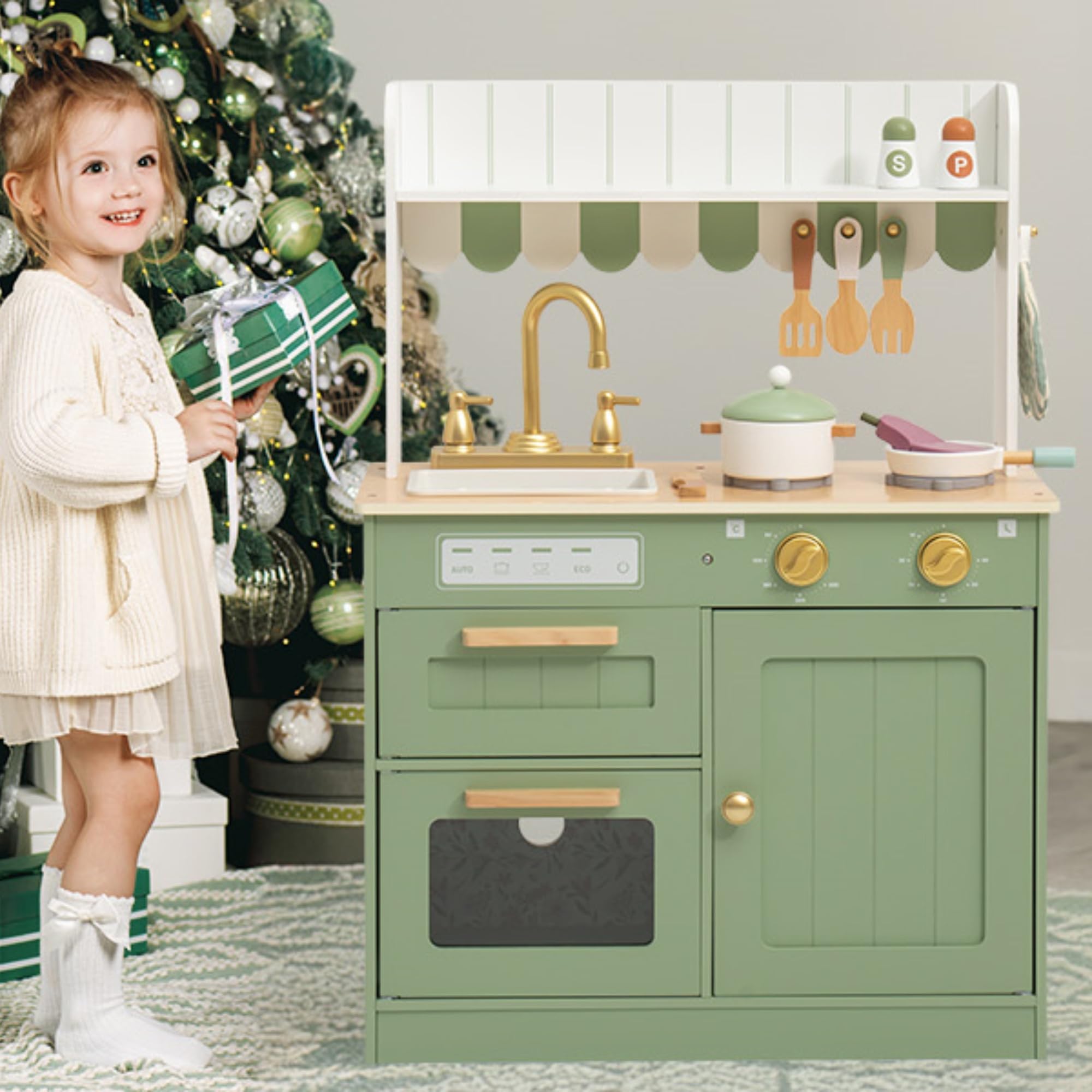 Kids Wooden Mini Kitchen Play Station