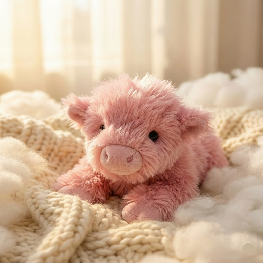 Pink Highland Cow Plush