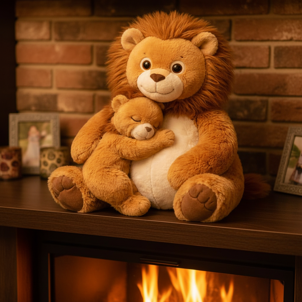 Adorable Mama Lion And Cub Snuggle Plush Toy