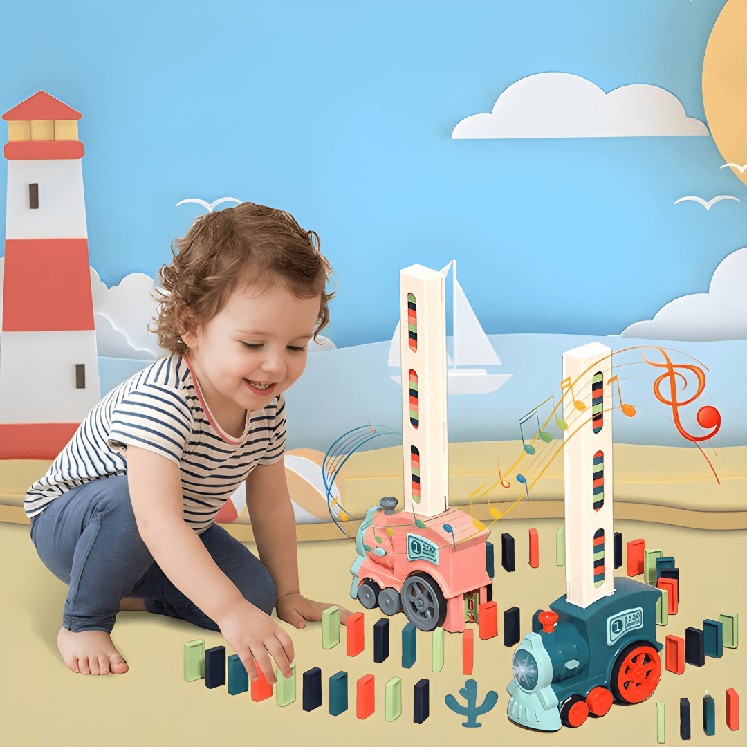 Automatic Domino Train with 60 Blocks