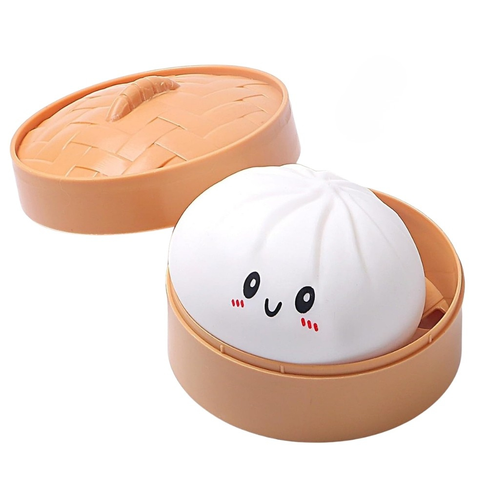 Dumpling Shaped Squishy Dough Ball Toy With Round Case