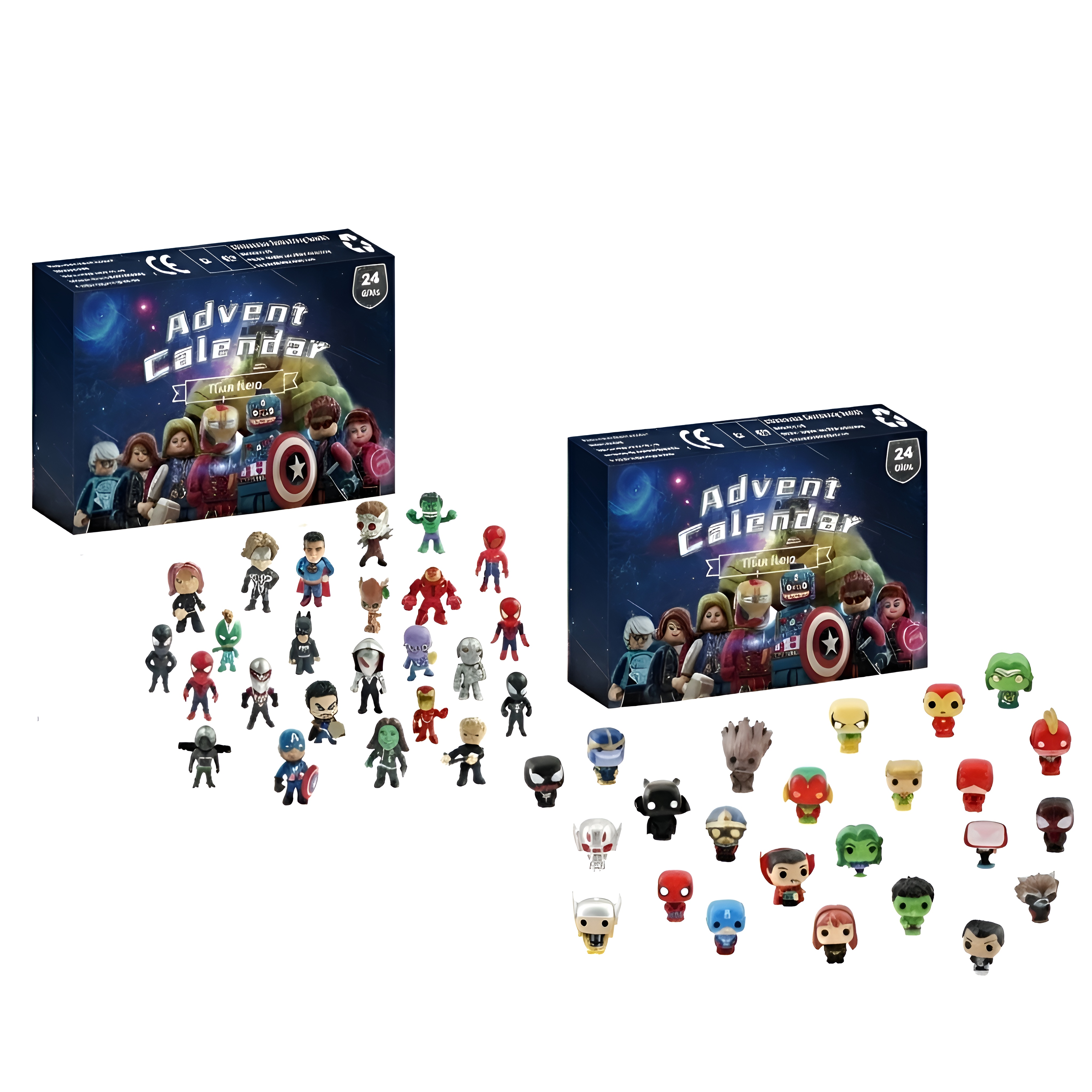 Christmas Countdown Calendar With 24 Superhero Mini Figures Set For Kids 