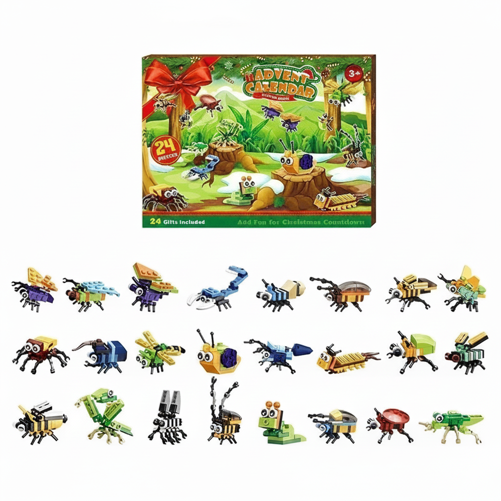 Christmas Gift Box With 24 Day Building Toy Surprises And DIY Nativity Theme