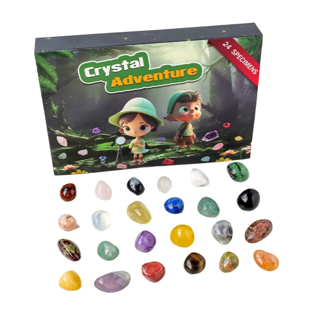 Crystal Advent Calendar With 24 Gemstone Surprises For Christmas And Holiday Gift
