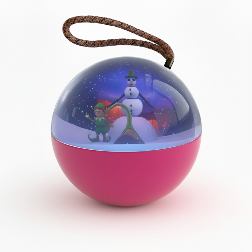 Dynamic Video Playable Christmas Cartoon Display Magic Sphere