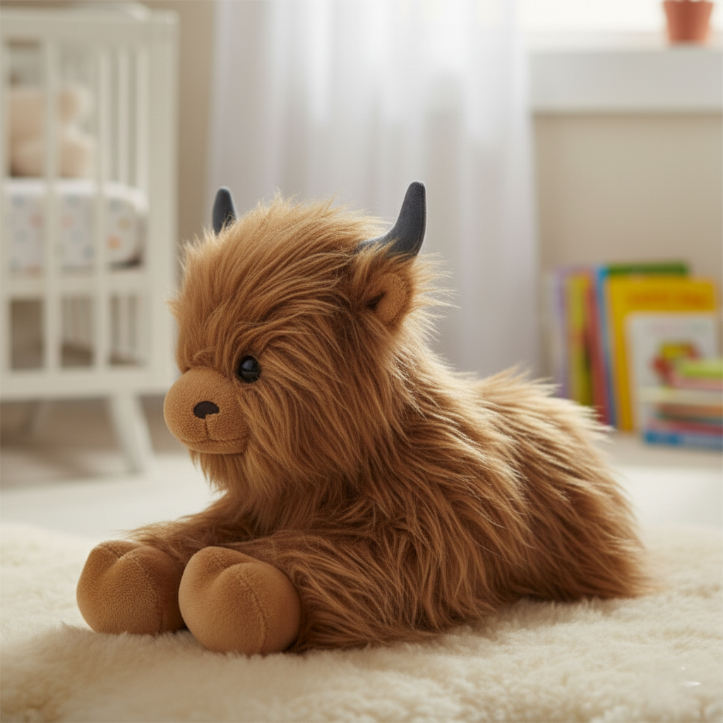 Fluffy Highland Cow Farm Room Decor Plush Toy