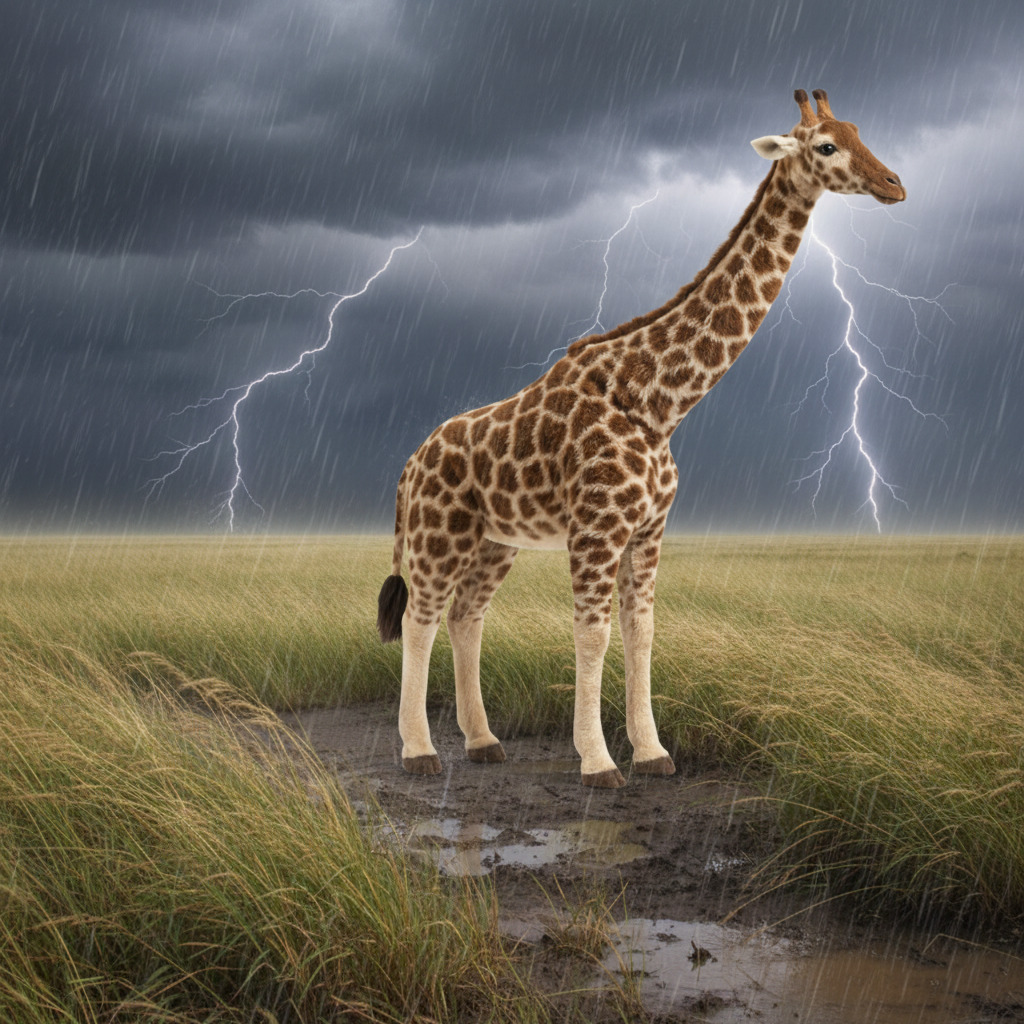 Giraffes In a Storm Plush Toy