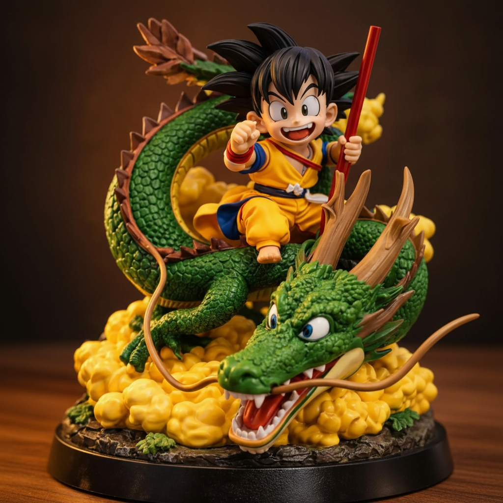Goku Riding Shenron Dragon Ball Anime Manga Figurine Desk Decor Statue