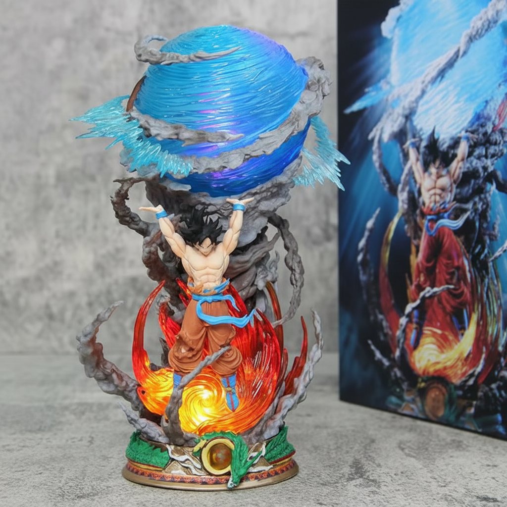 Goku Spirit Bomb Statue Dragon Ball Z Resin Figure Anime Manga Display DBZ Decor