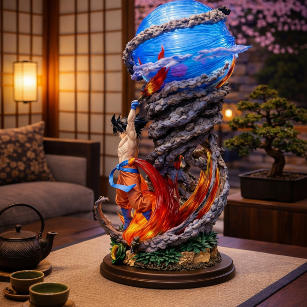 Goku Spirit Bomb Statue Dragon Ball Z Resin Figure Anime Manga Display DBZ Decor