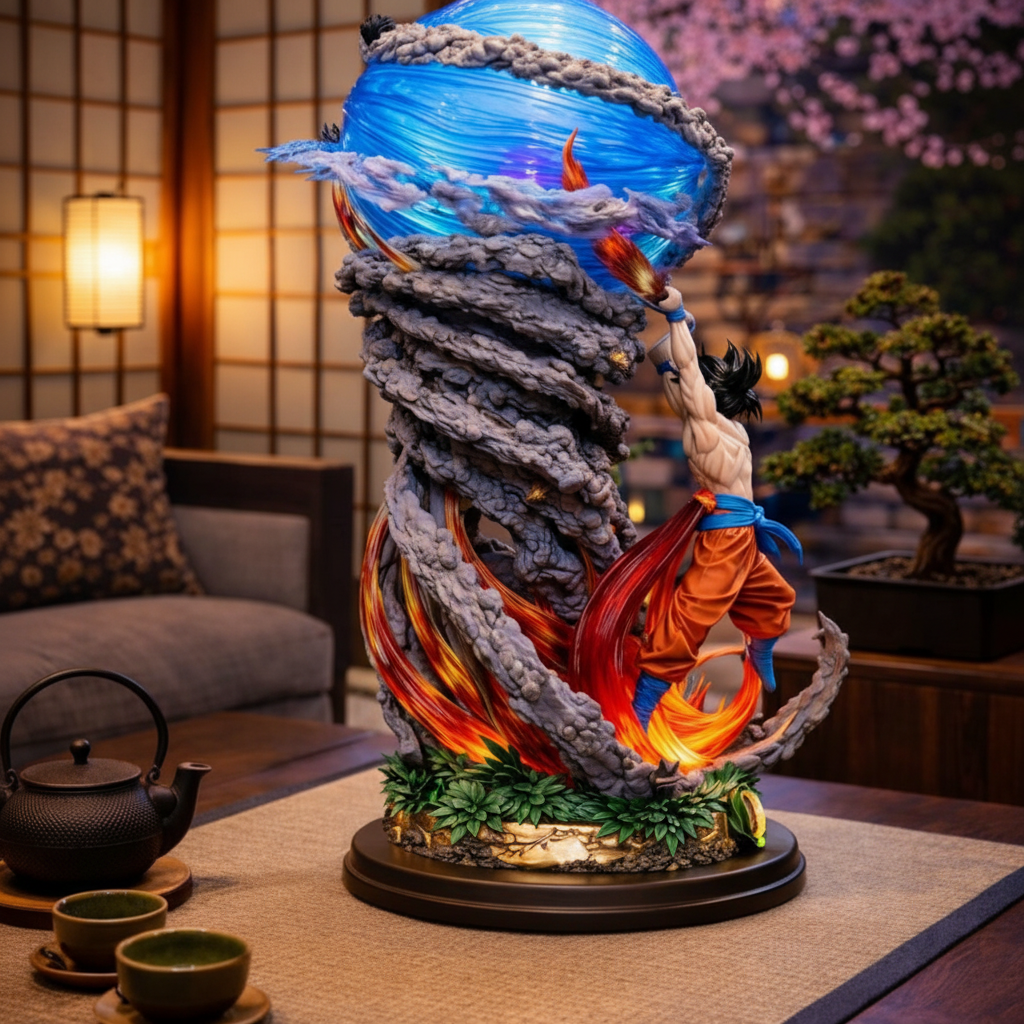 Goku Spirit Bomb Statue Dragon Ball Z Resin Figure Anime Manga Display DBZ Decor