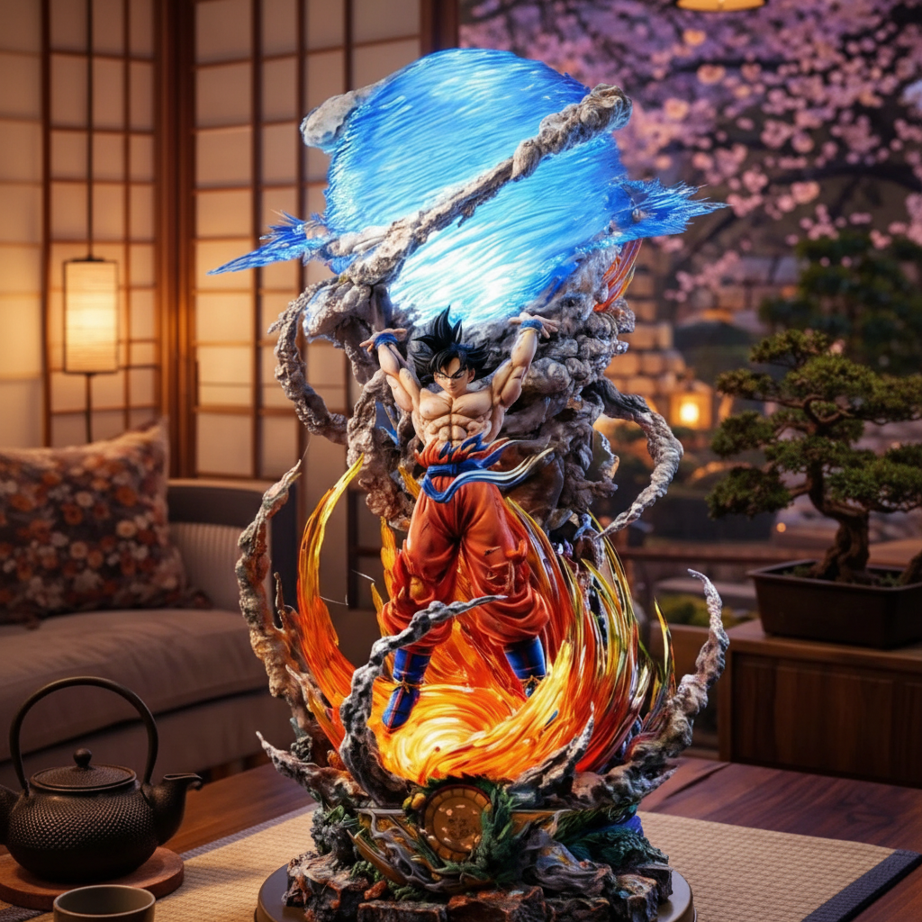 Goku Spirit Bomb Statue Dragon Ball Z Resin Figure Anime Manga Display DBZ Decor