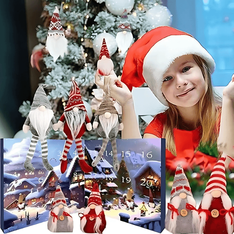Holiday Gnome Advent Calendar – 24 Plush Gnomes for Festive Décor