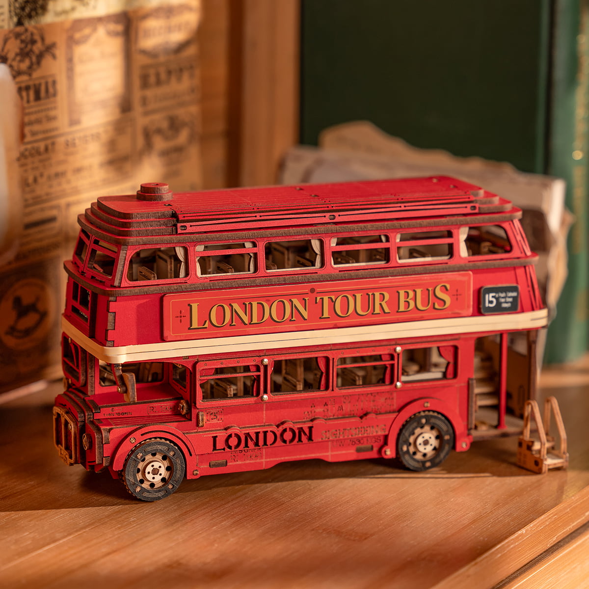 London Tour Bus 3D Wooden Puzzle 