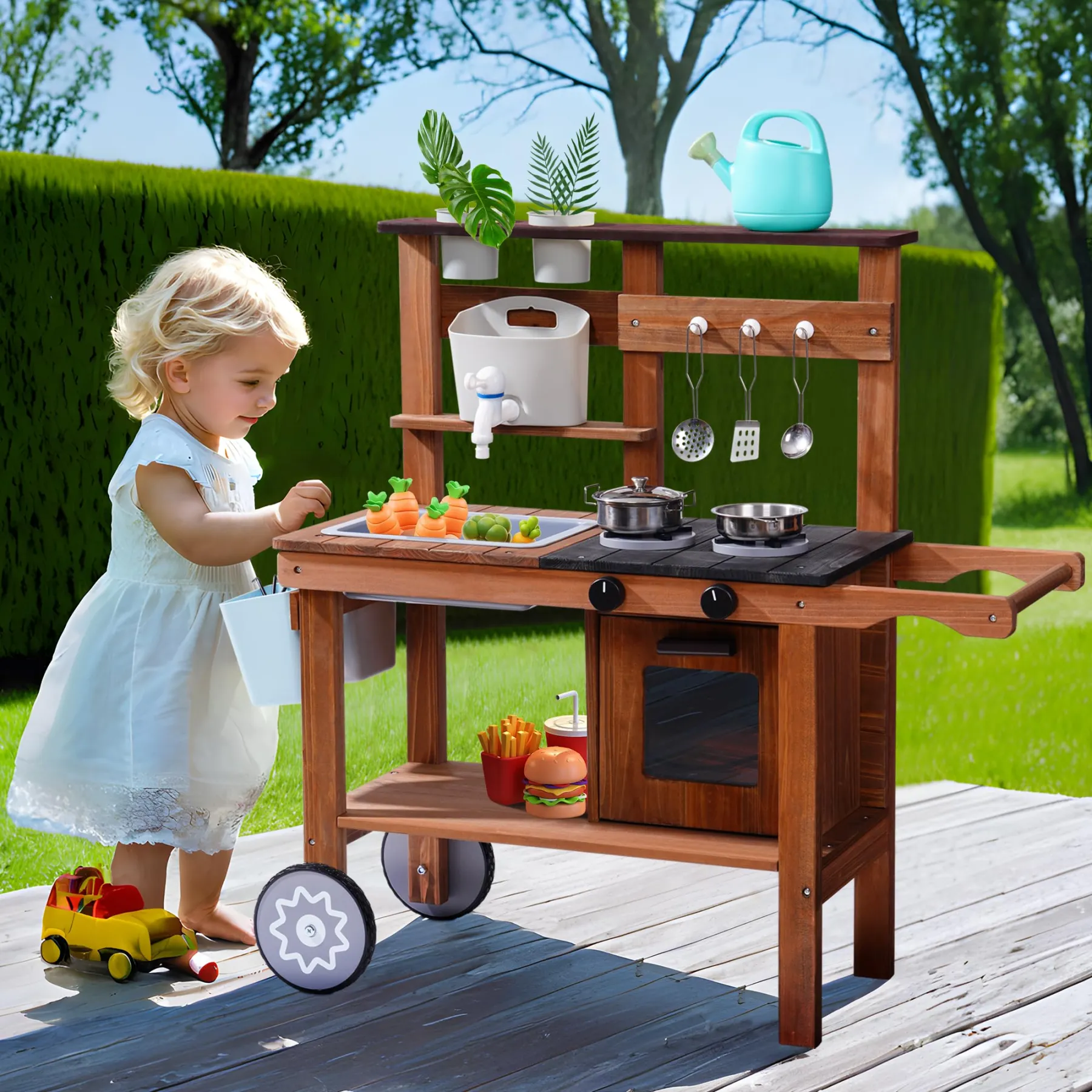 Outdoor Mud Play Kitchen With Wheels