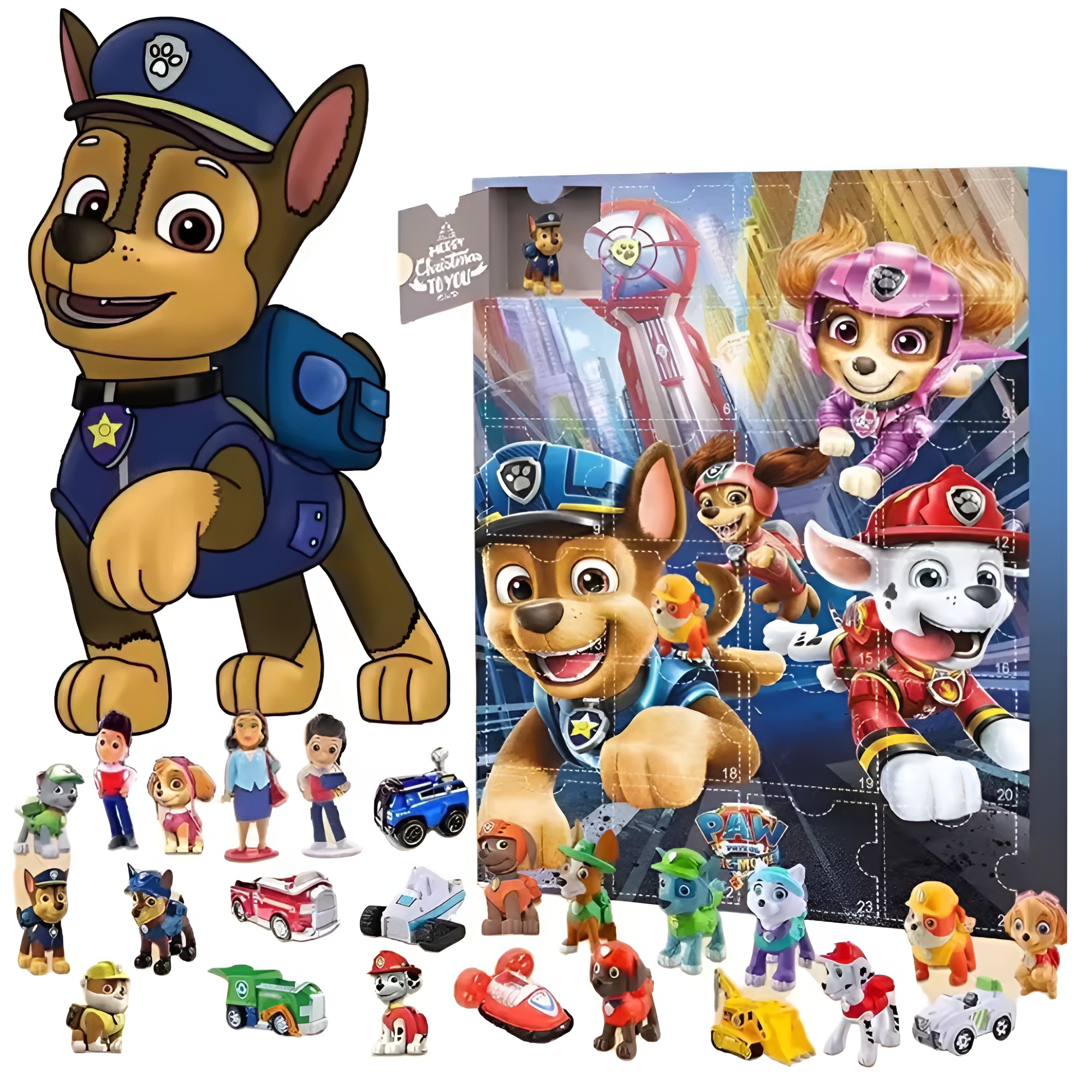 Paw Patrol Christmas Advent Calendar With 24 Kawaii Chase Figures