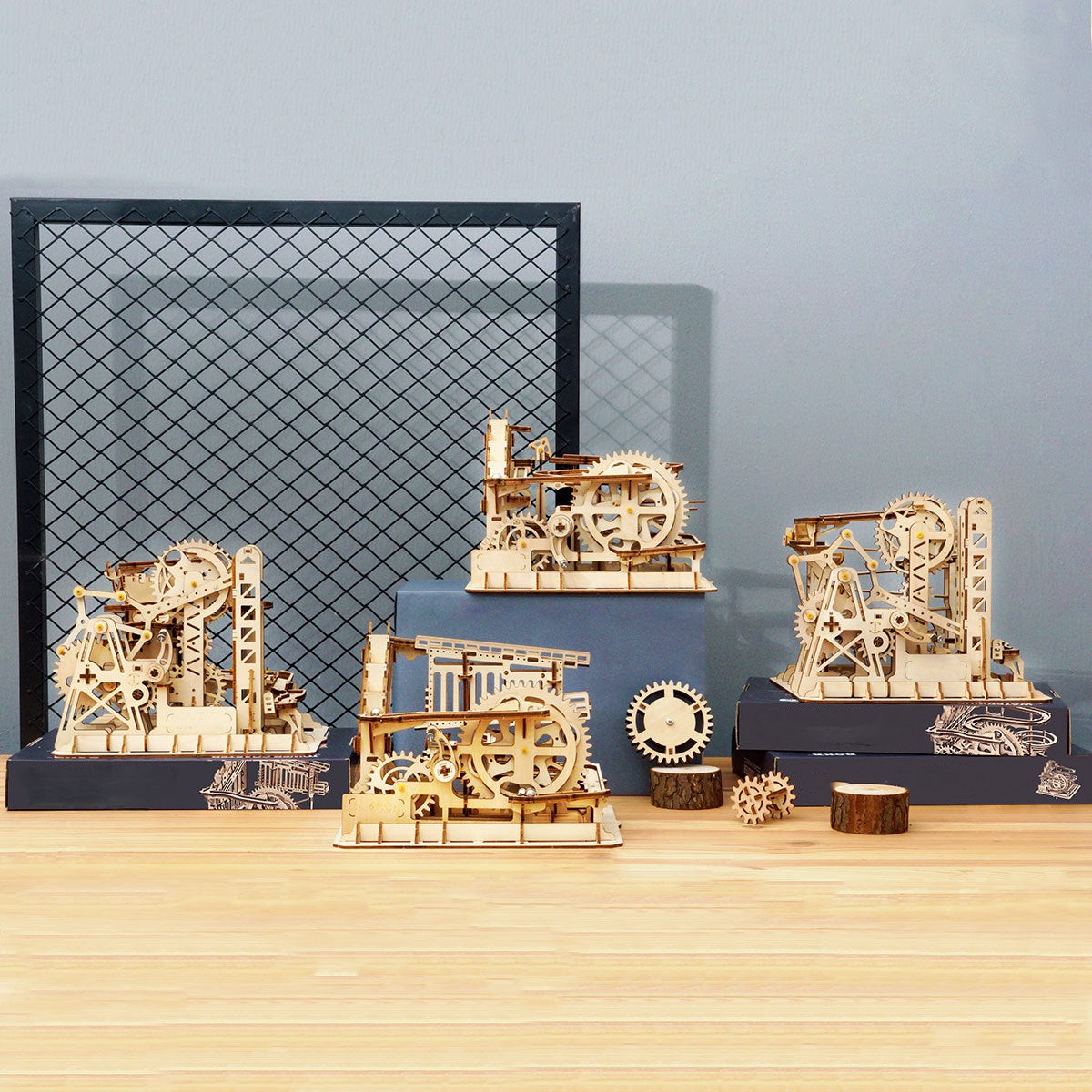 Set Of 4 Marble Run 3D Wooden Puzzle