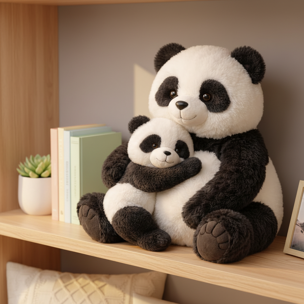 Snuggly Mama And Cub Panda Plush Toy