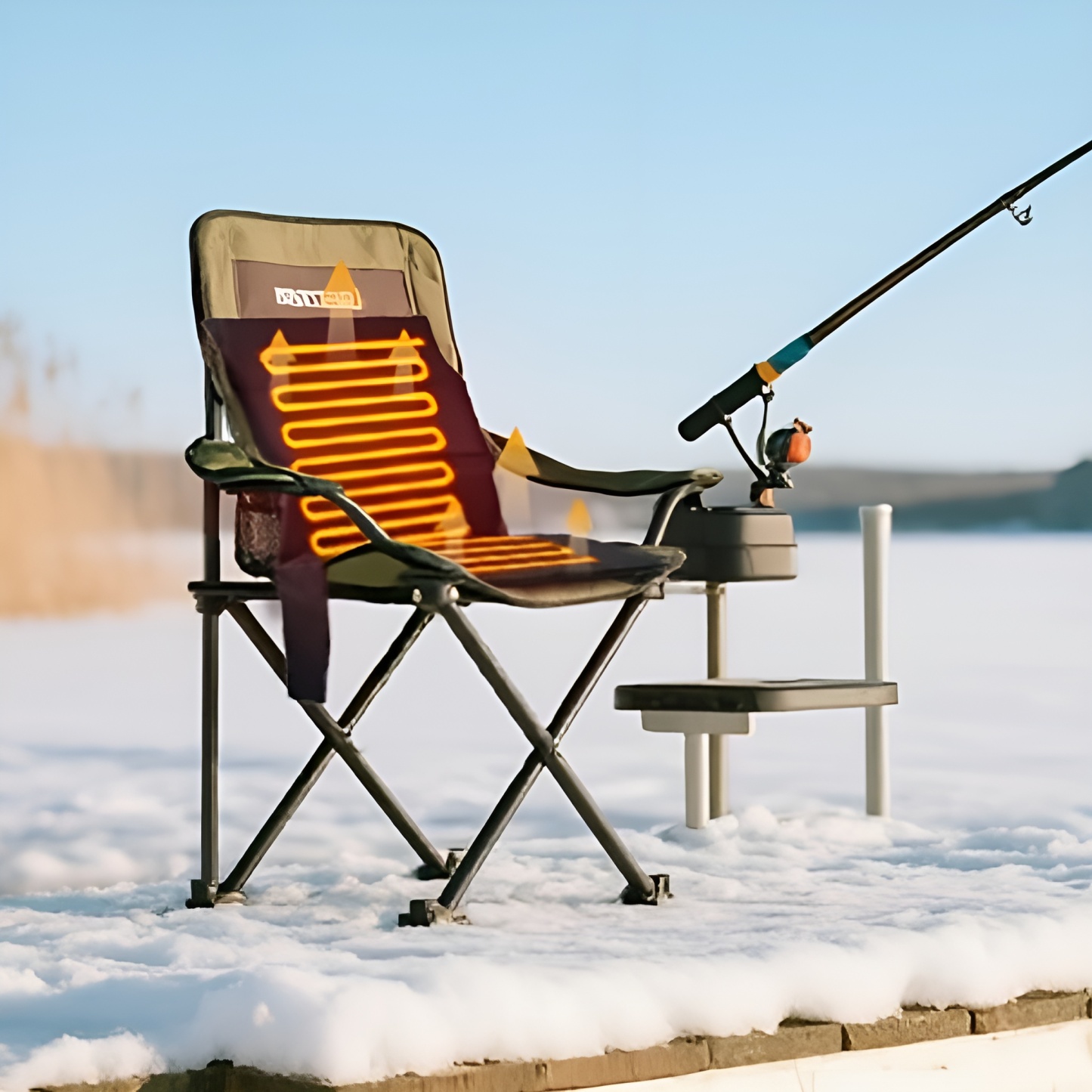 USB Heated Portable Seat Cushion With Folding Backrest