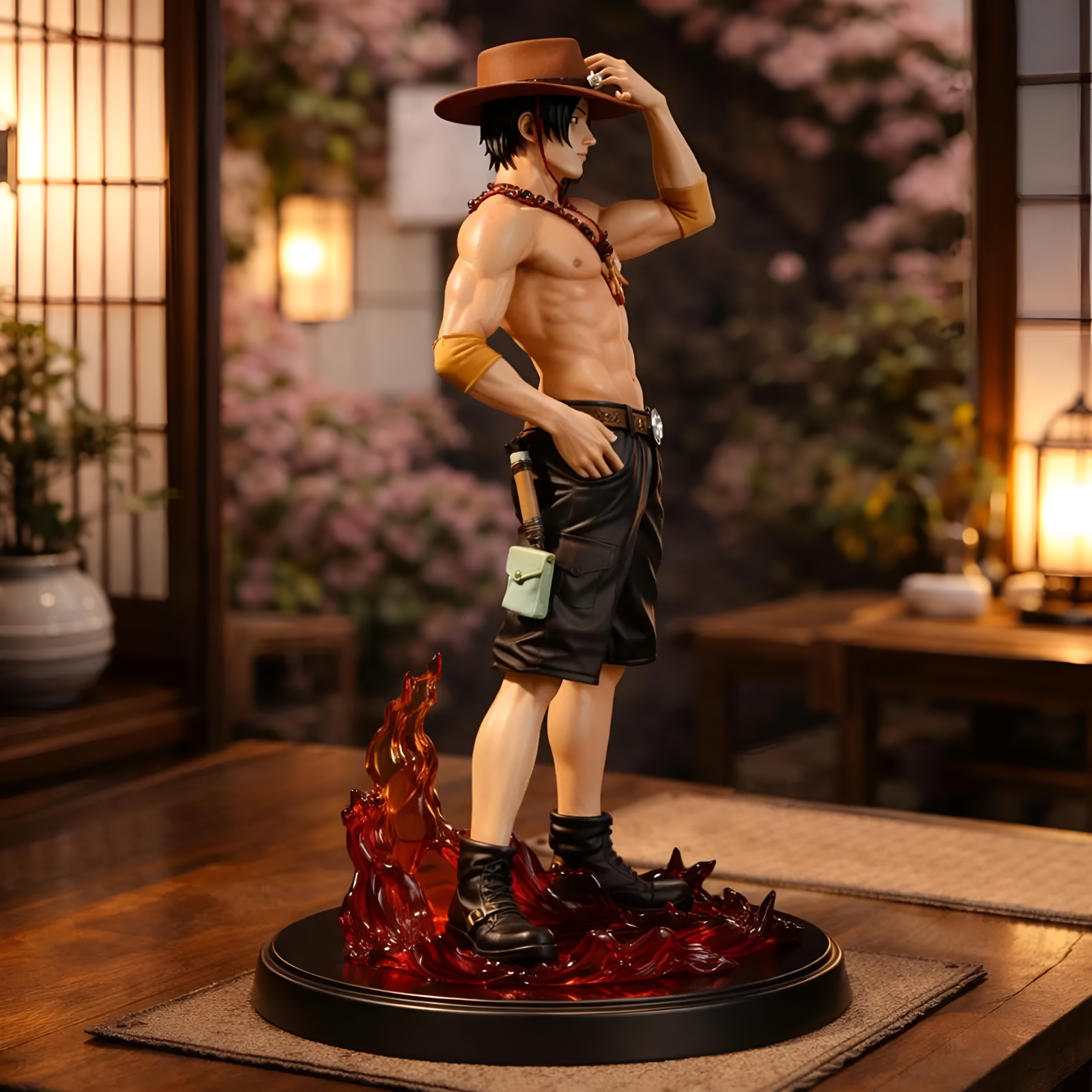 Portgas D Ace One Piece Anime Figure Fire Effect Character Statue Display Model