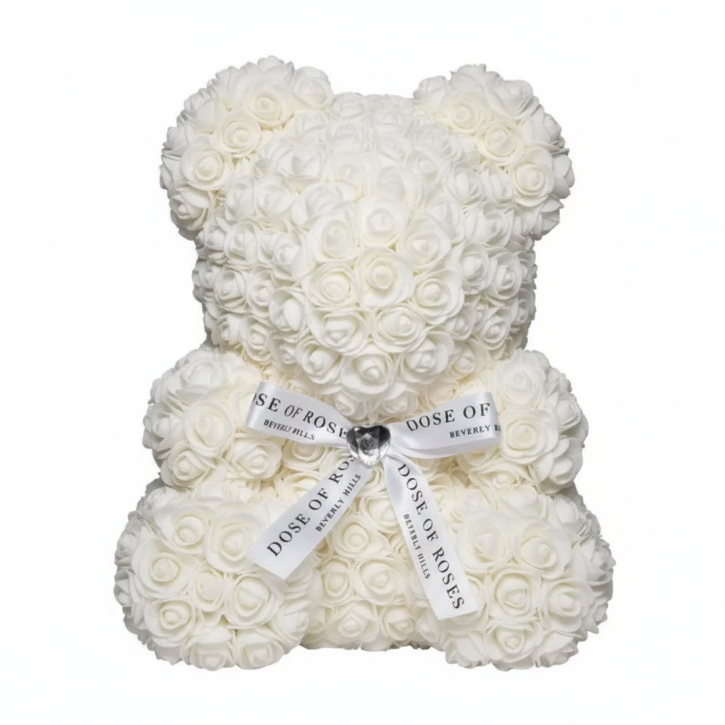 Flower Teddy Bear Gift Box With Ribbon