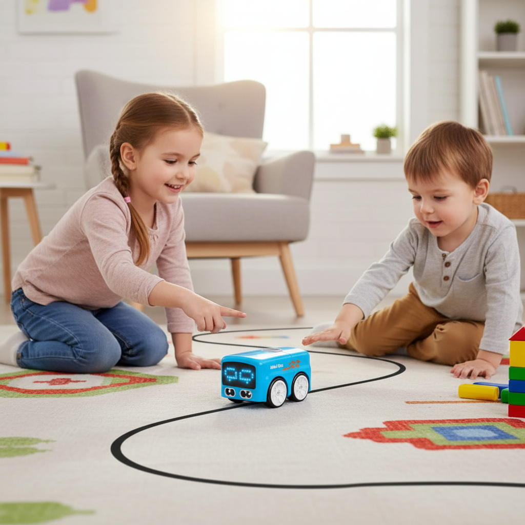 Sensor Based Line Following Cartoon Mini Bus Toy