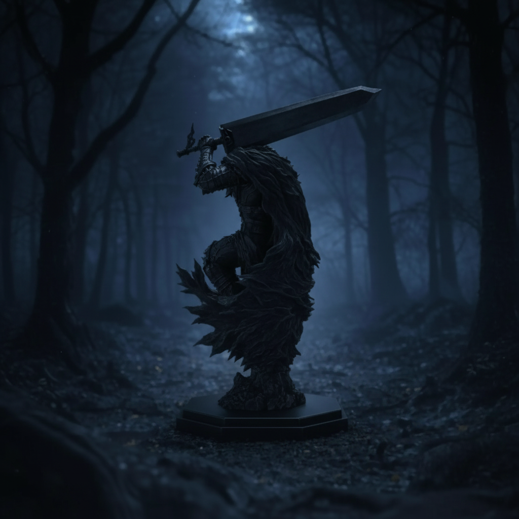 Berserk Dark Knight Guts Statue Anime Sculpture Gothic Fantasy Decor