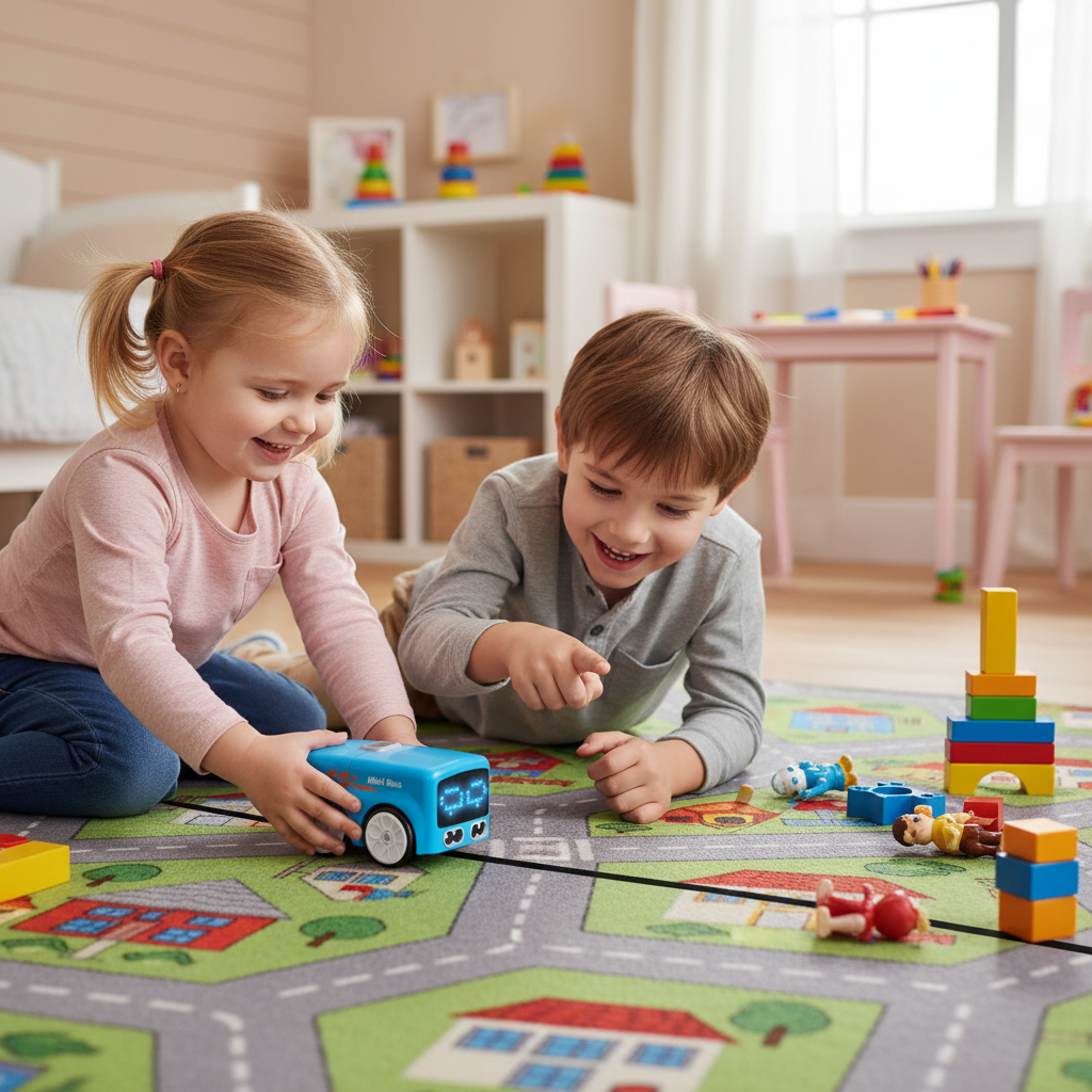 Sensor Based Line Following Cartoon Mini Bus Toy