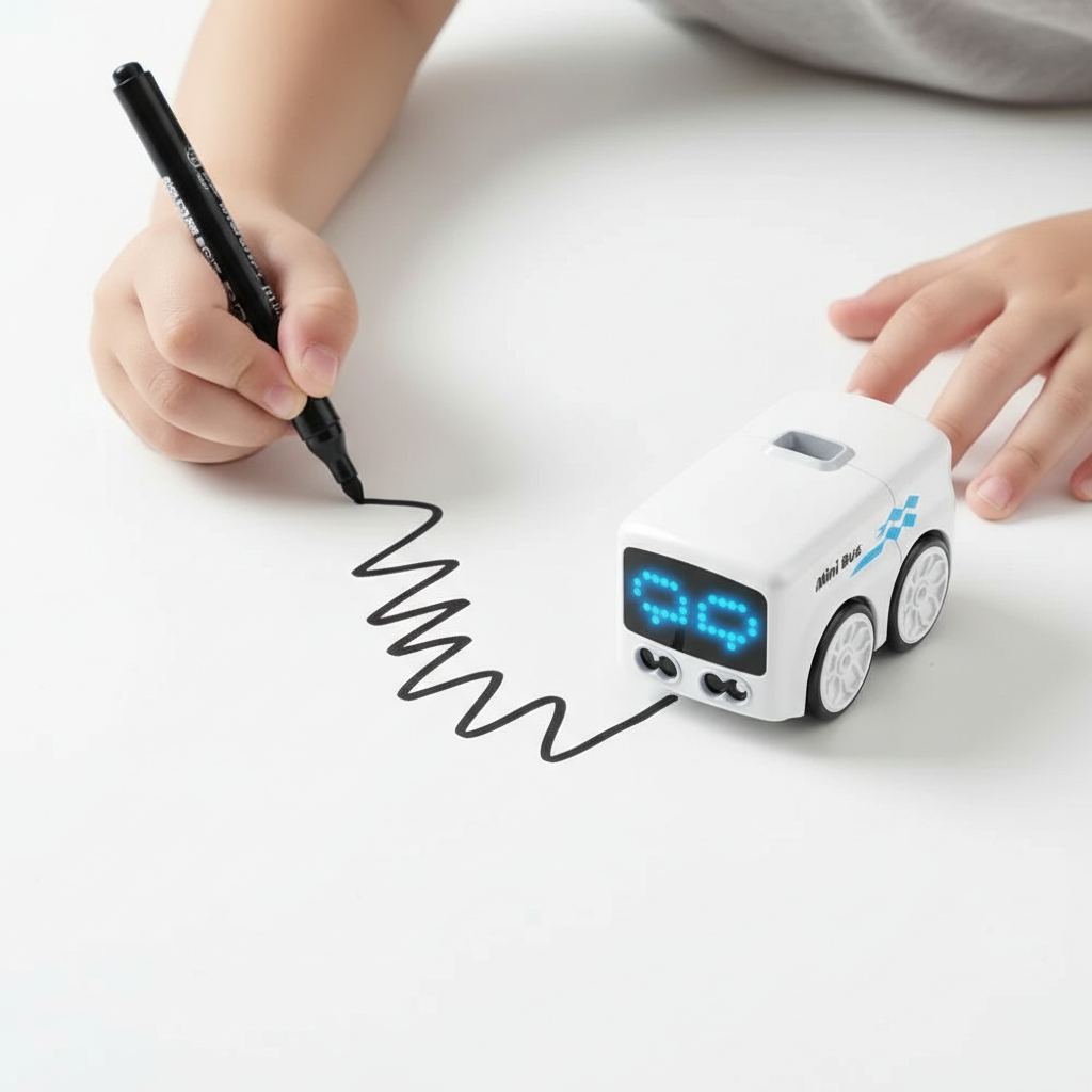 Sensor Based Line Following Cartoon Mini Bus Toy