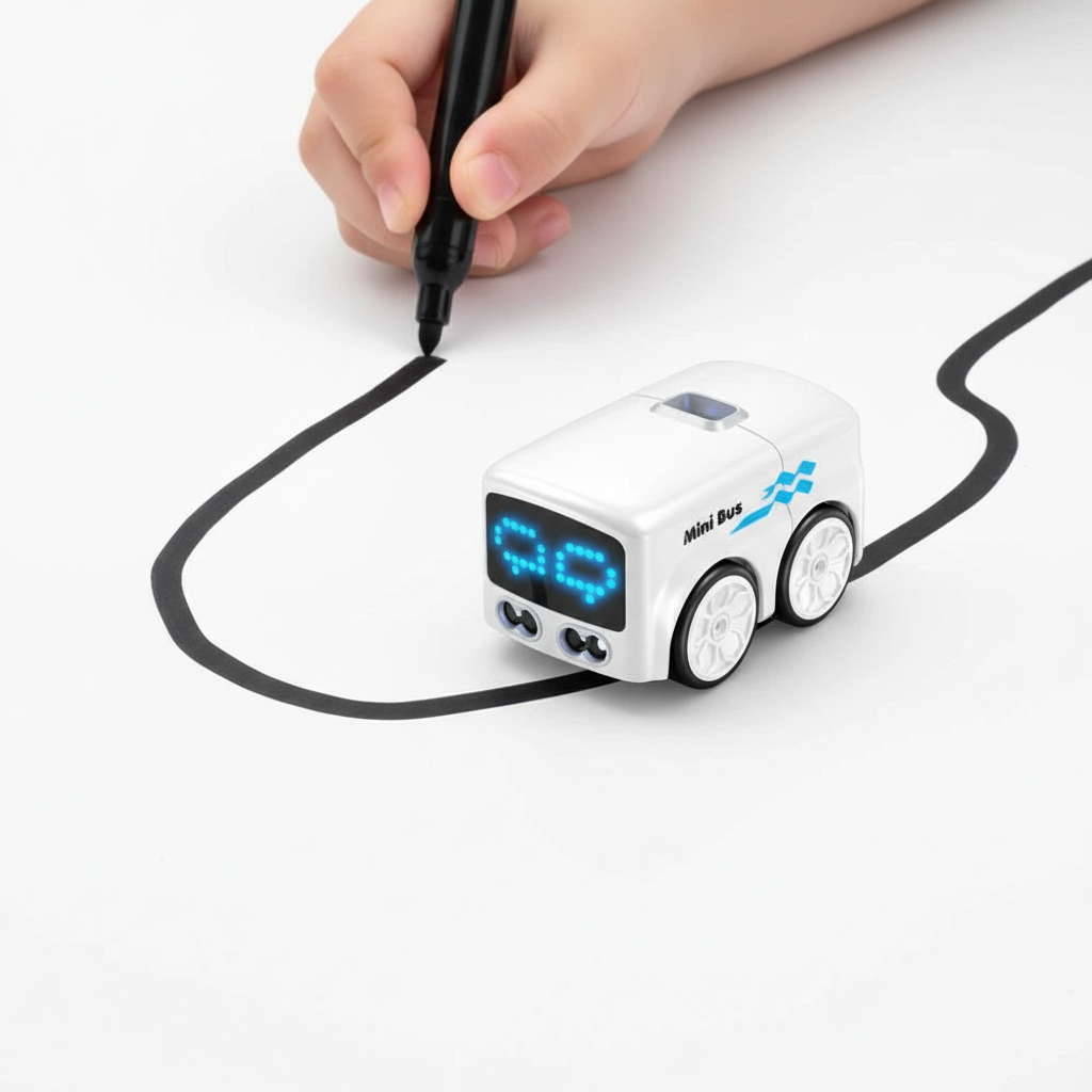 Sensor Based Line Following Cartoon Mini Bus Toy