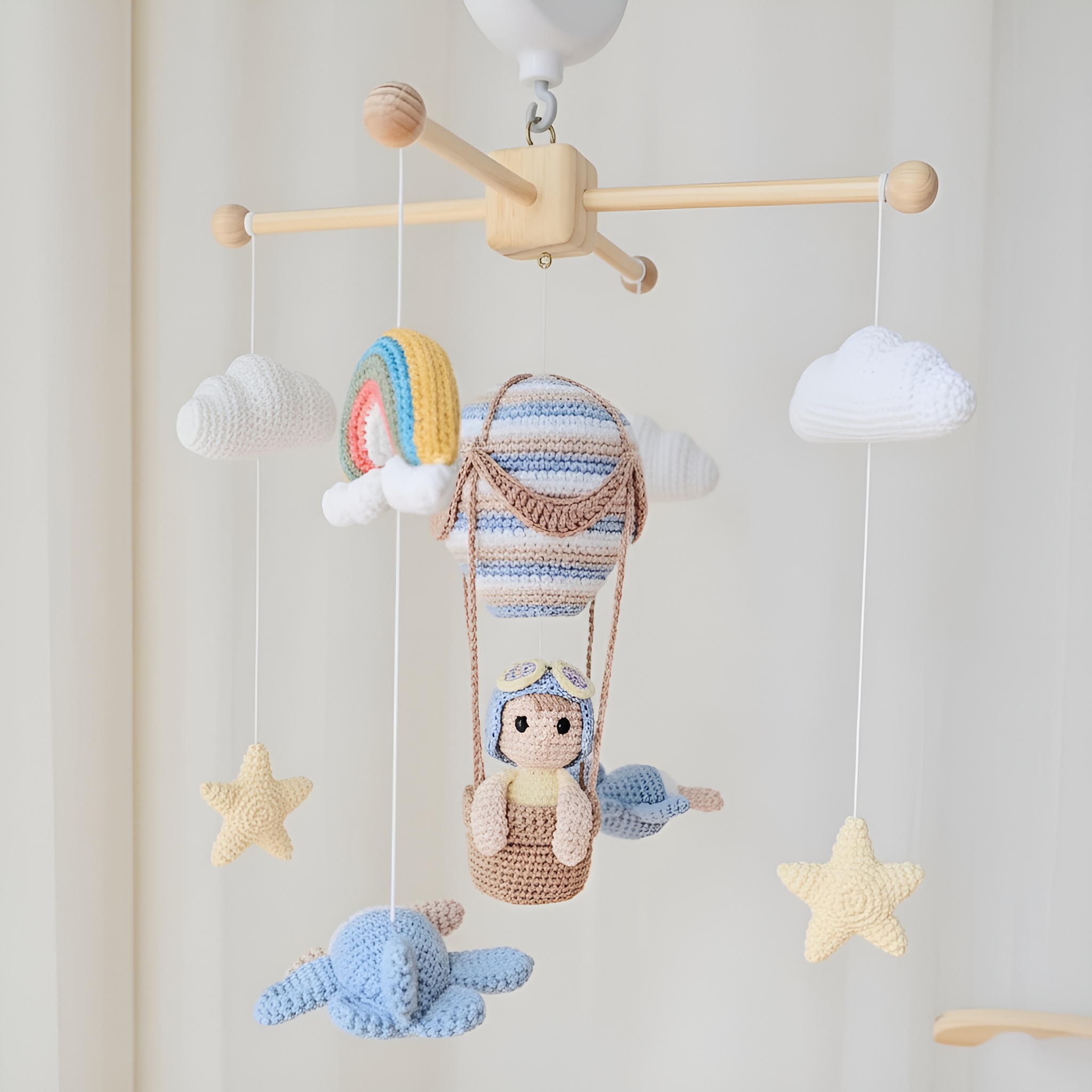 Hot Air Balloon Baby Crib Decor