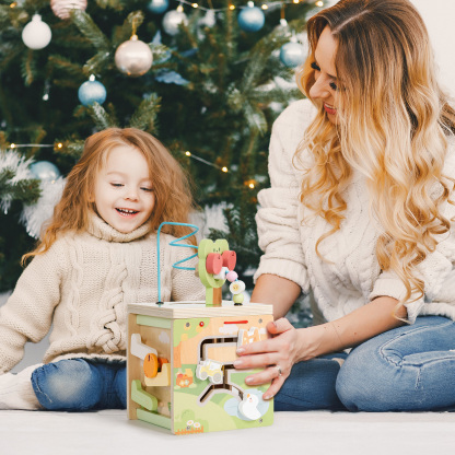 Wooden Activity Cube Little Bear Orchard