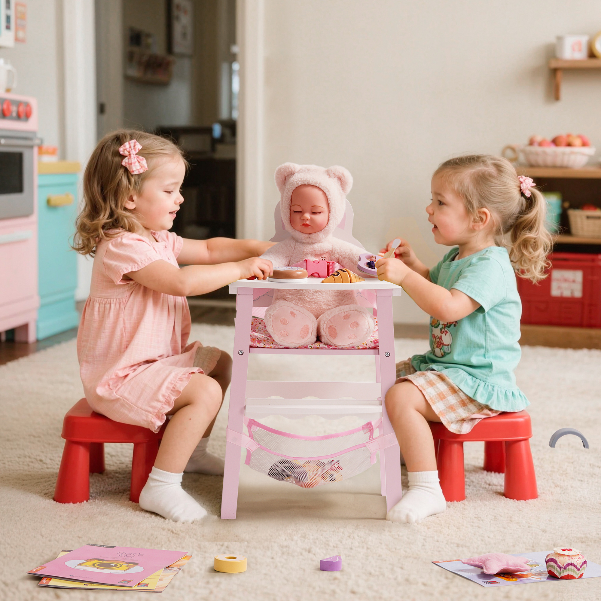 Wooden Baby Doll High Chair