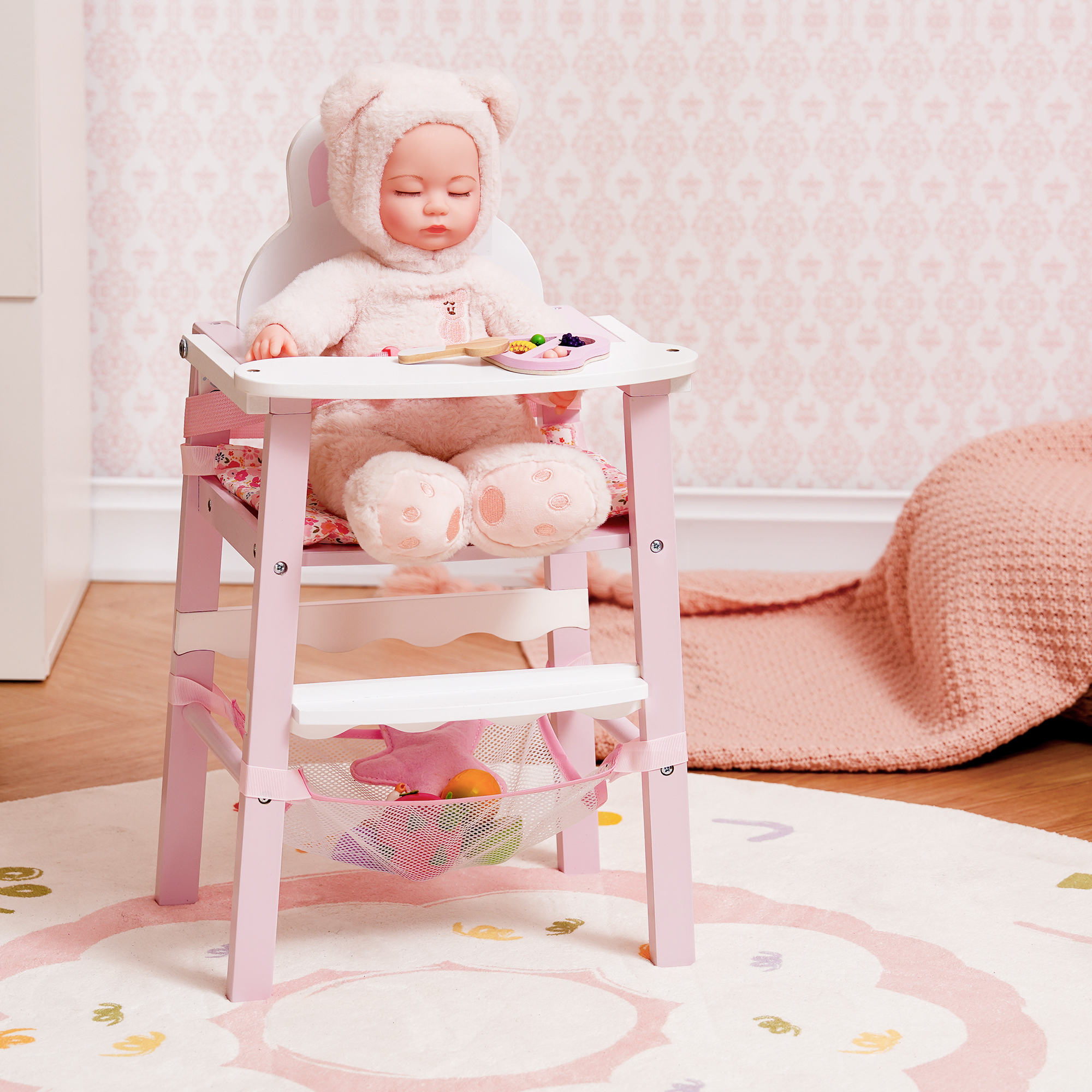 Wooden Baby Doll High Chair