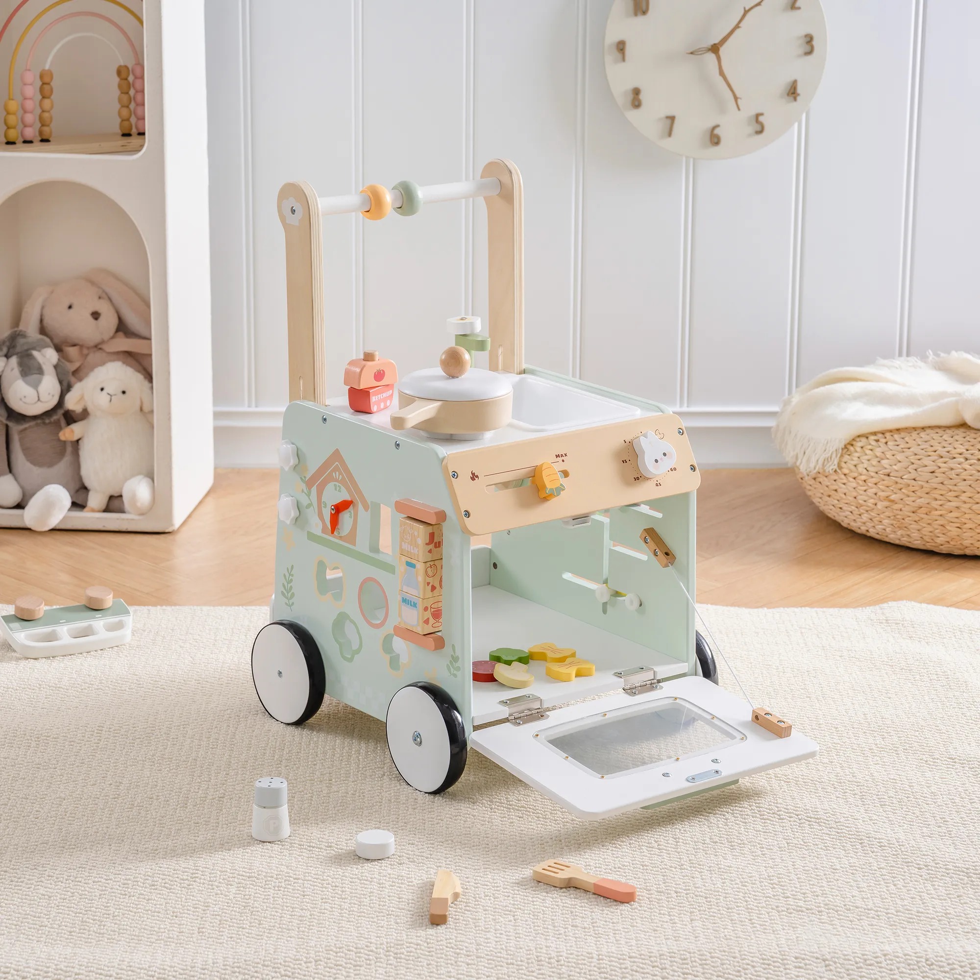 Wooden Baby Push Walker Spring Countryside