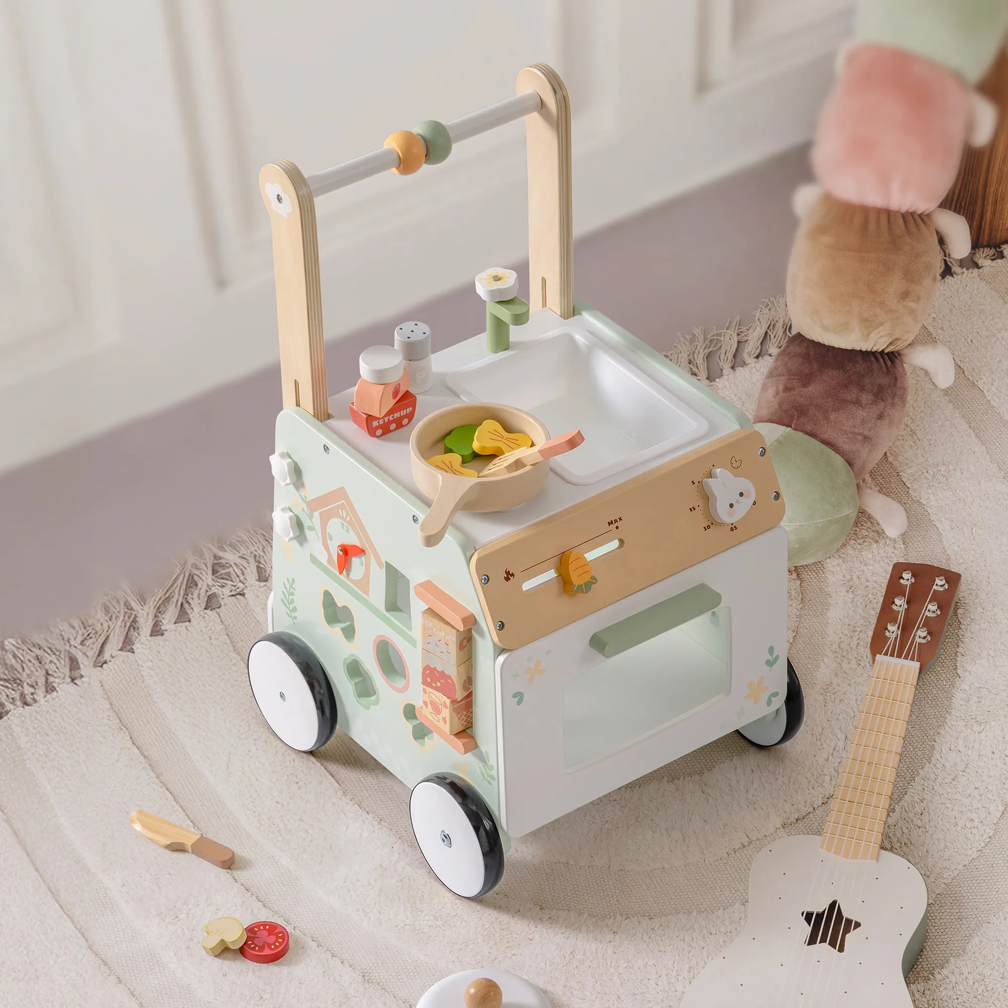 Wooden Baby Push Walker Spring Countryside