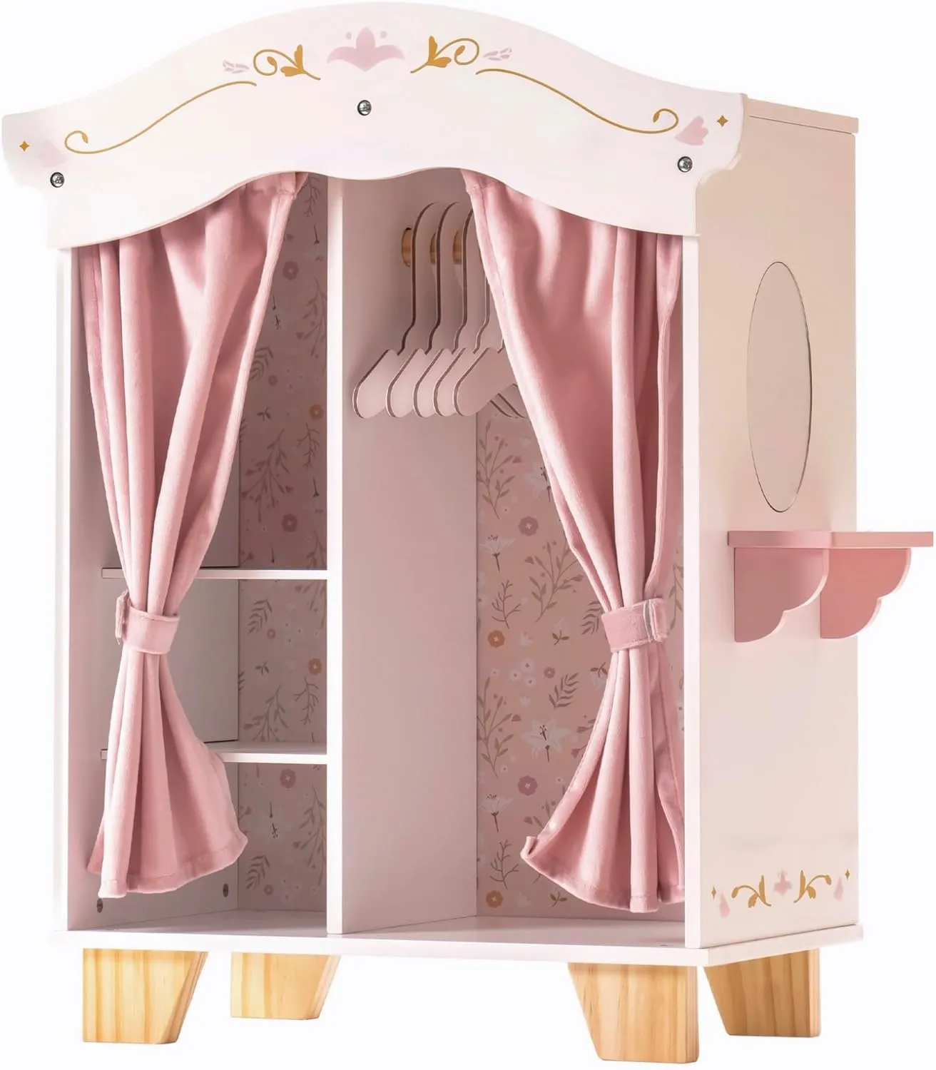 Wooden Doll Closet Wardrobe
