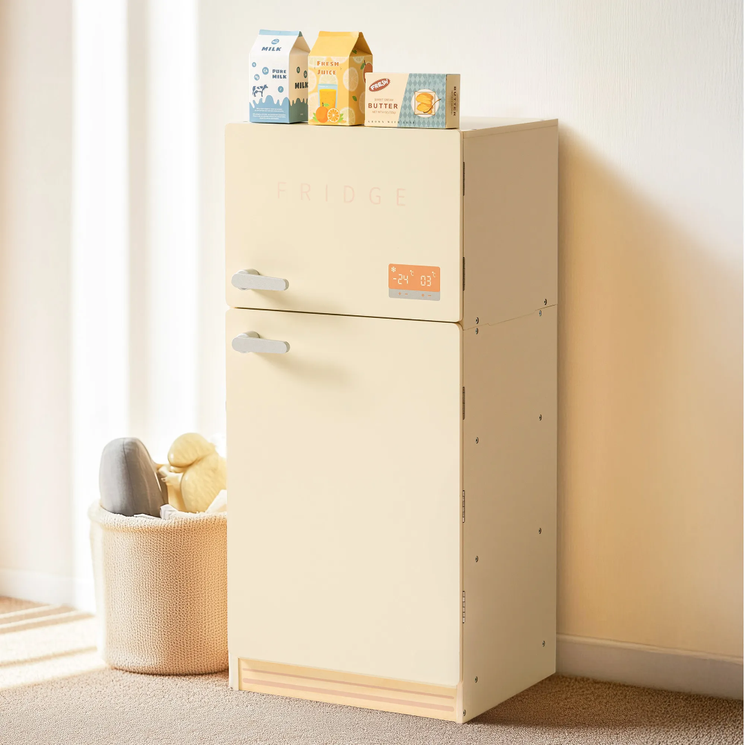 Wooden Kids Play Kitchen Fridge