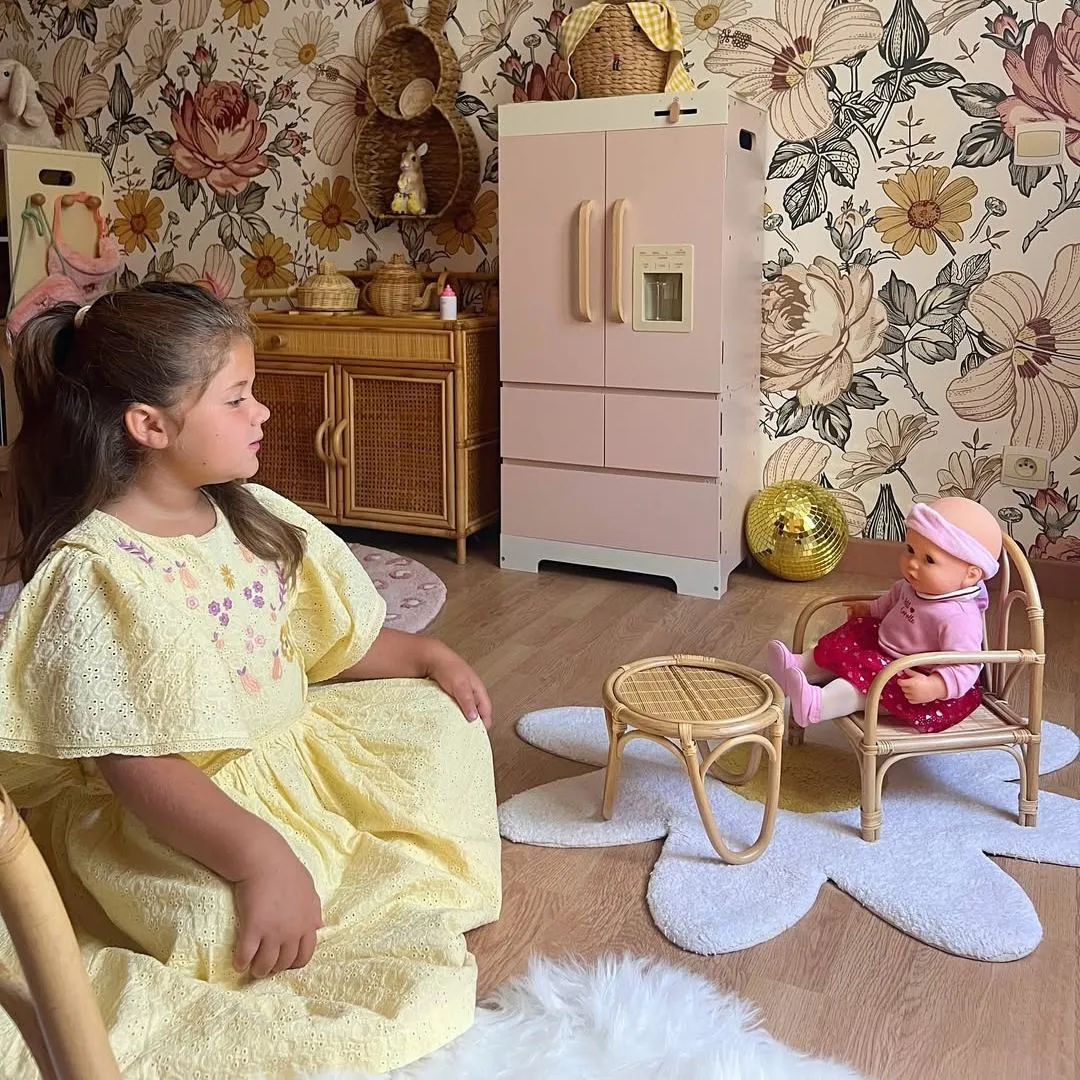 Wooden Pink Refrigerator