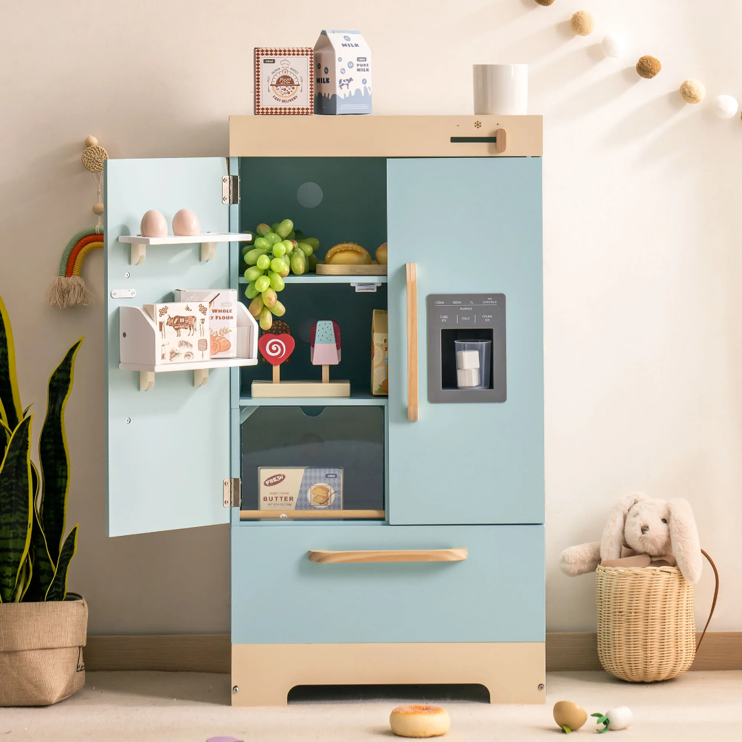 Wooden Play Fridge Freezer Set for Kids