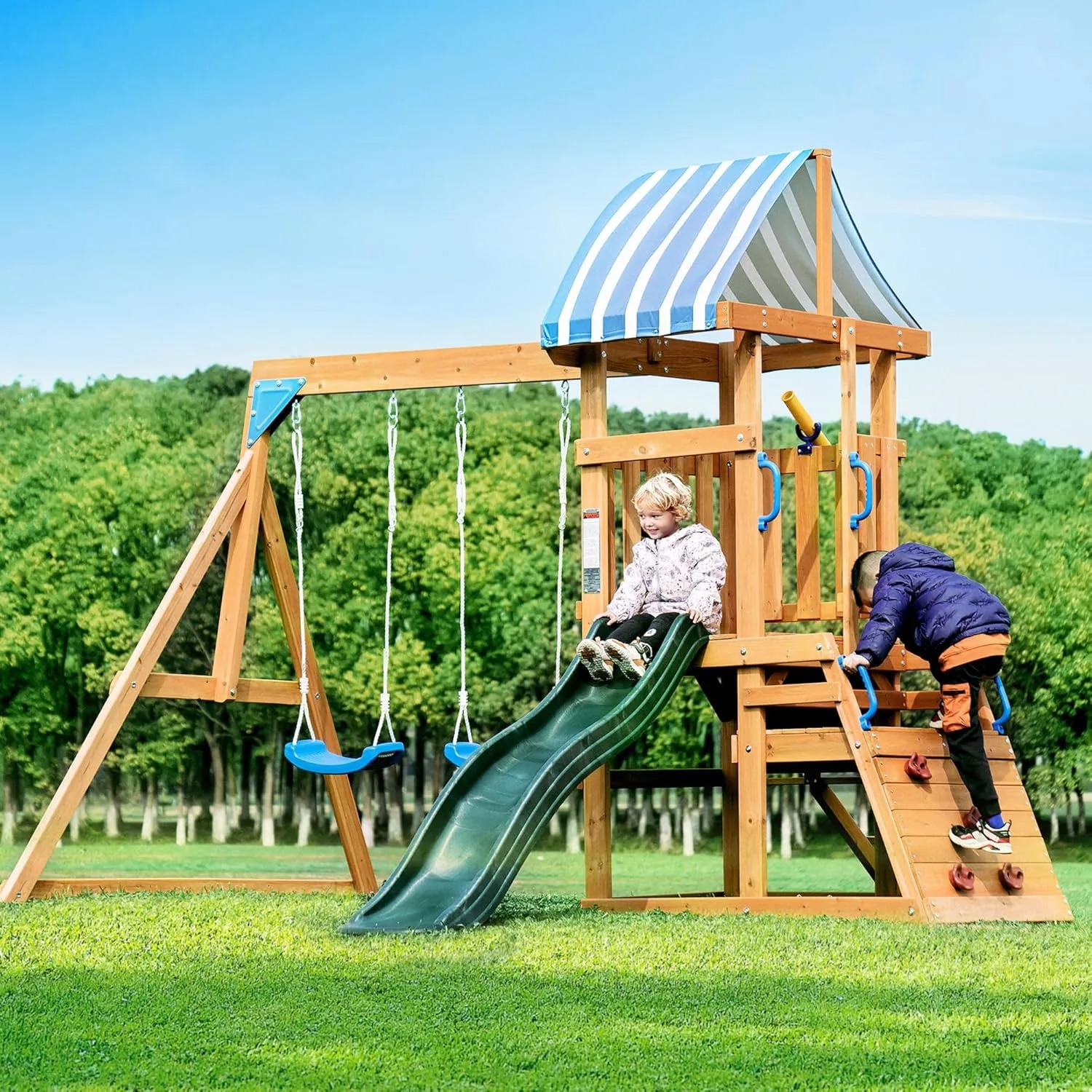 Wooden Swing Sets For Backyard