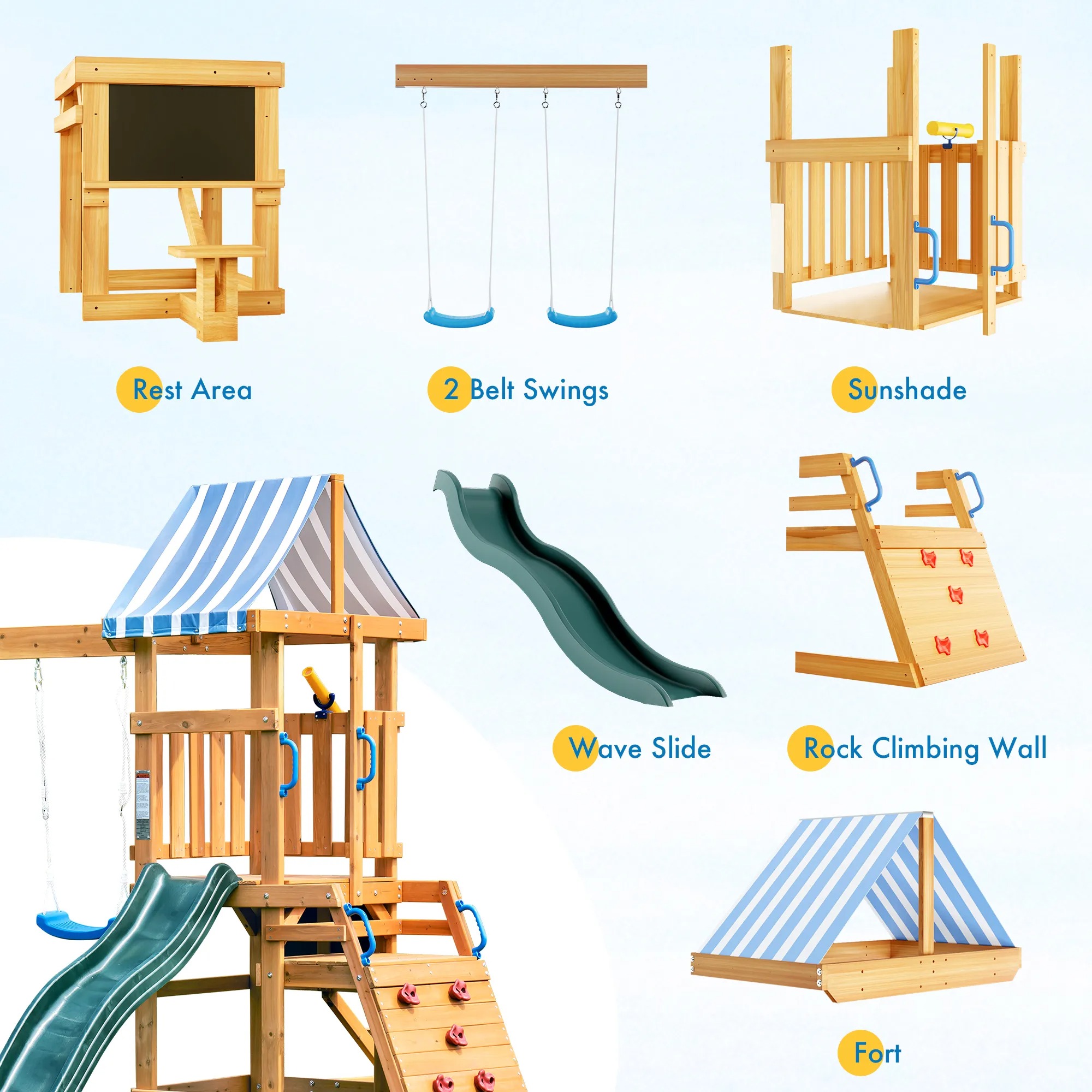 Wooden Swing Sets For Backyard