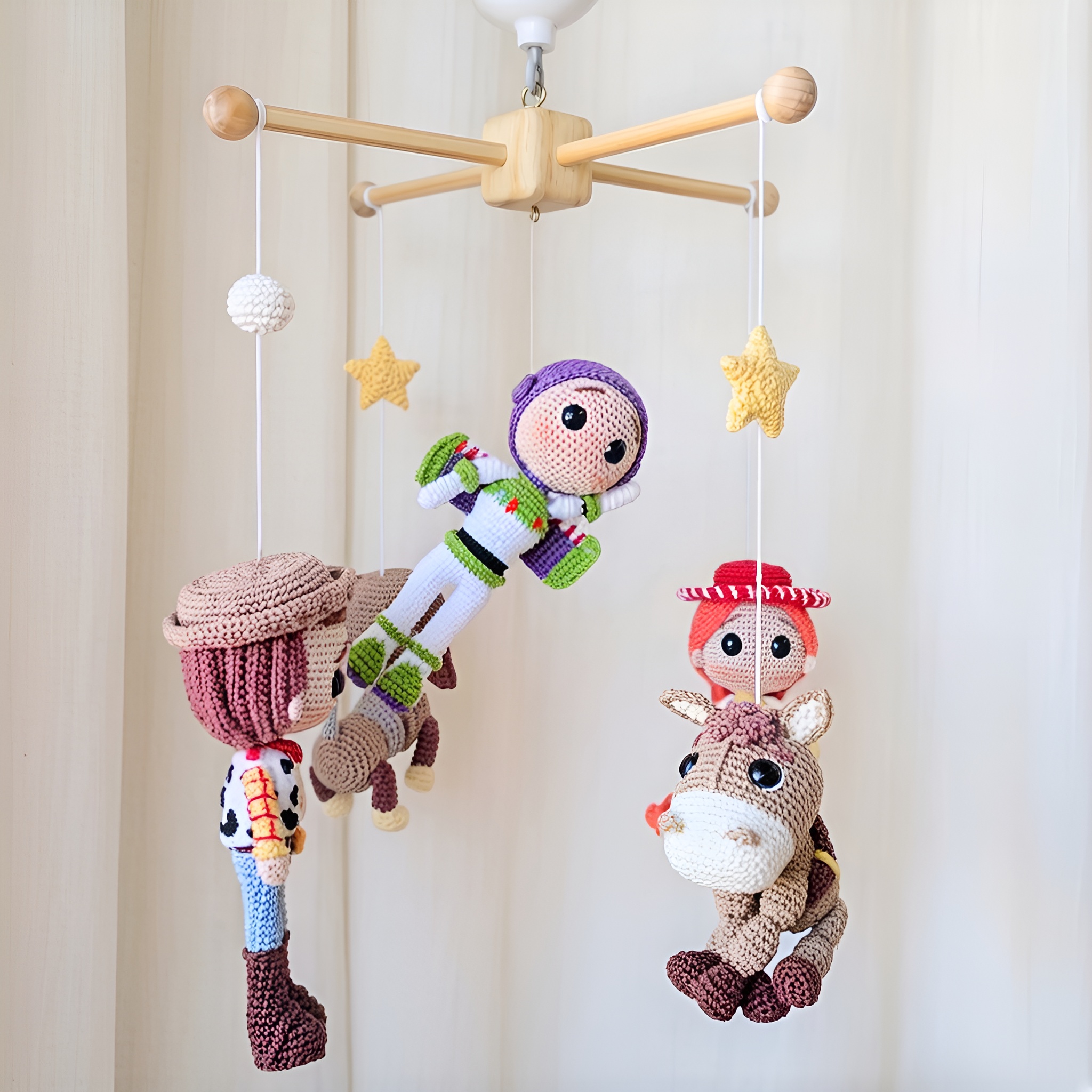 Crochet Character Nursery Mobile Hanging Decoration