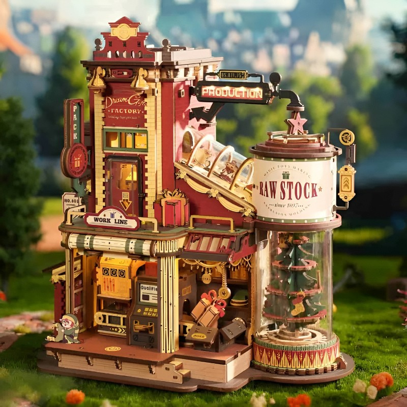 Christmas Dream Gift Factory Wooden Music Box