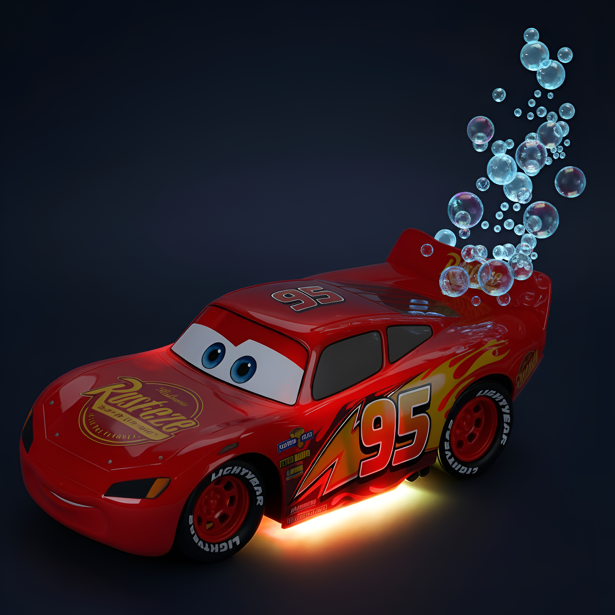 Lightning McQueen Remote Control Car With Bubble Blowing Function And Light Up Wheels