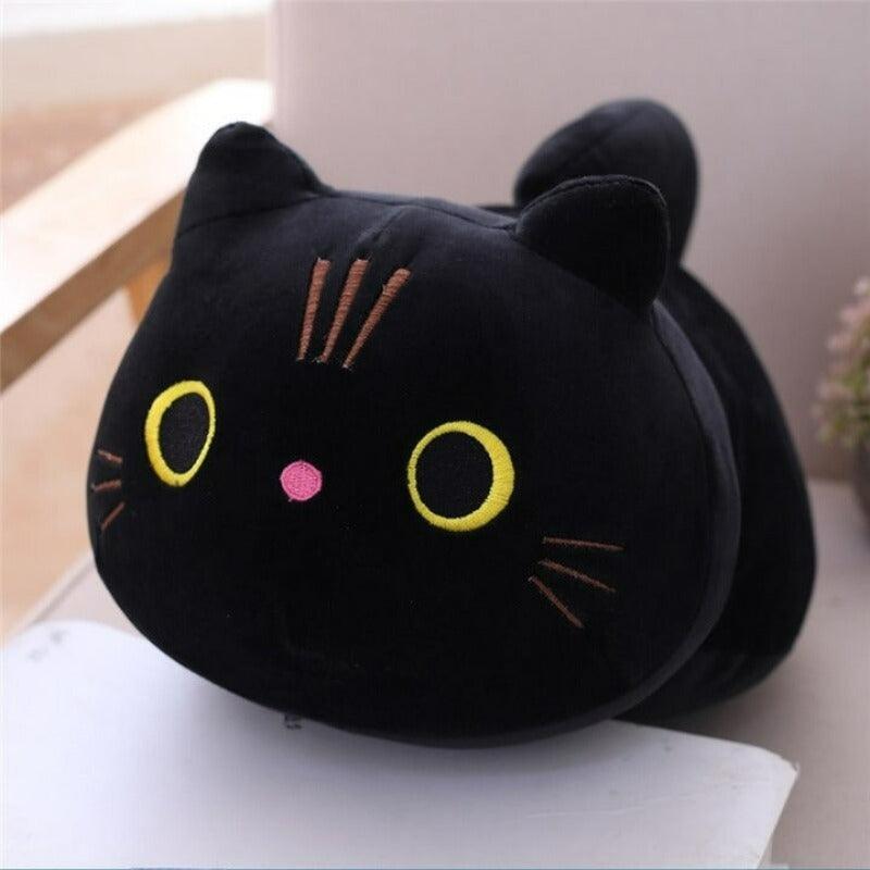 Lying Big Eye Cat Plush Toy With Cotton Stuffed Animal Pillow